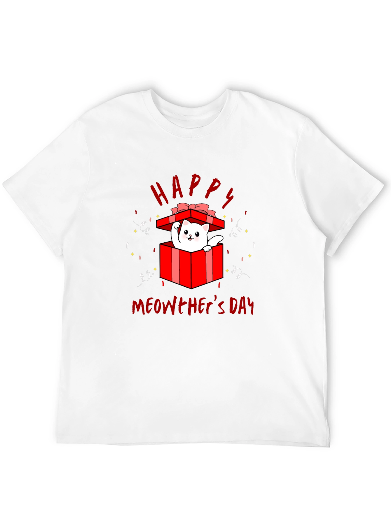 Happy Meowthers Day T-Shirt Cat In Gift Box