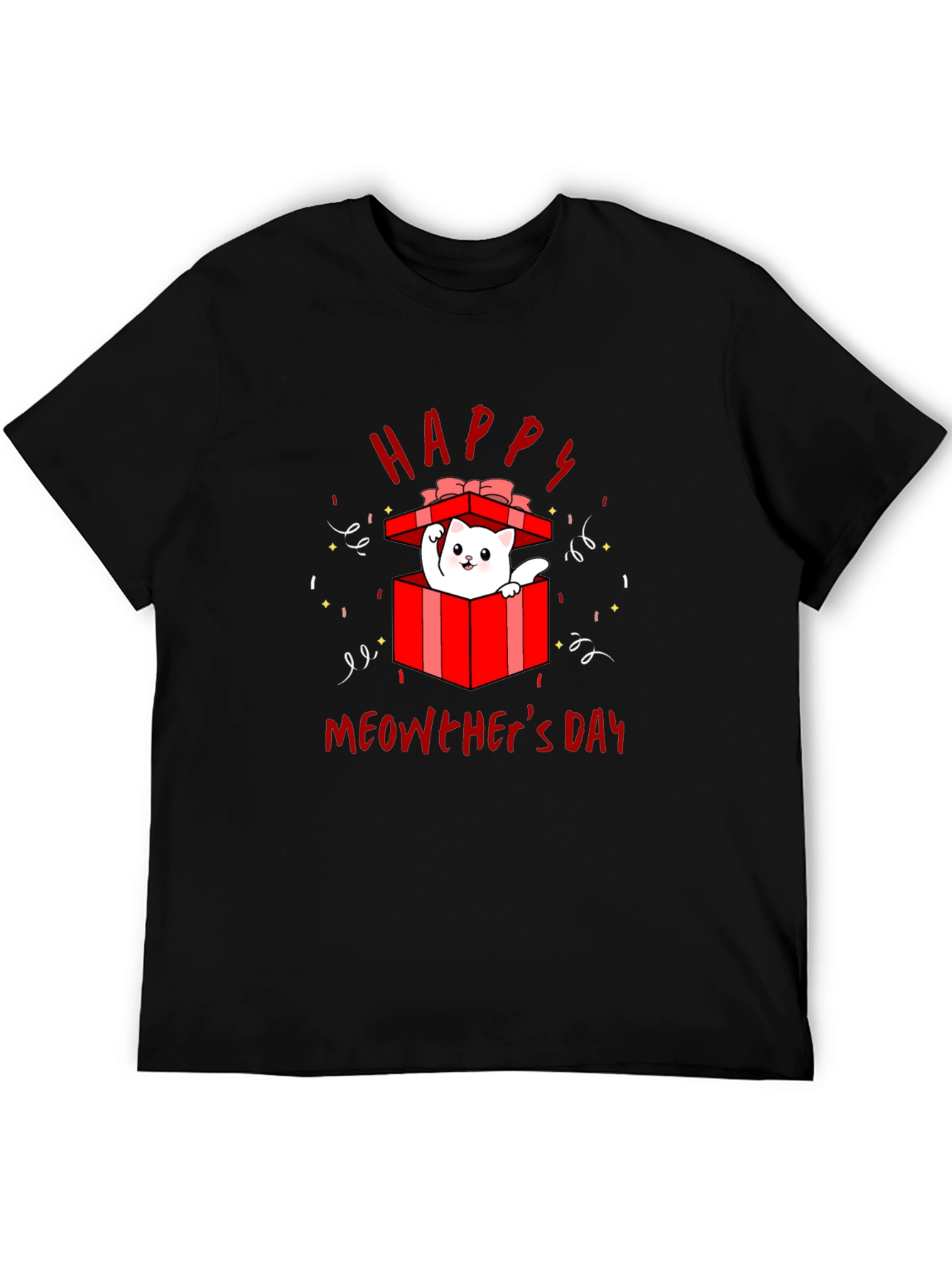 Happy Meowthers Day T-Shirt Cat In Gift Box