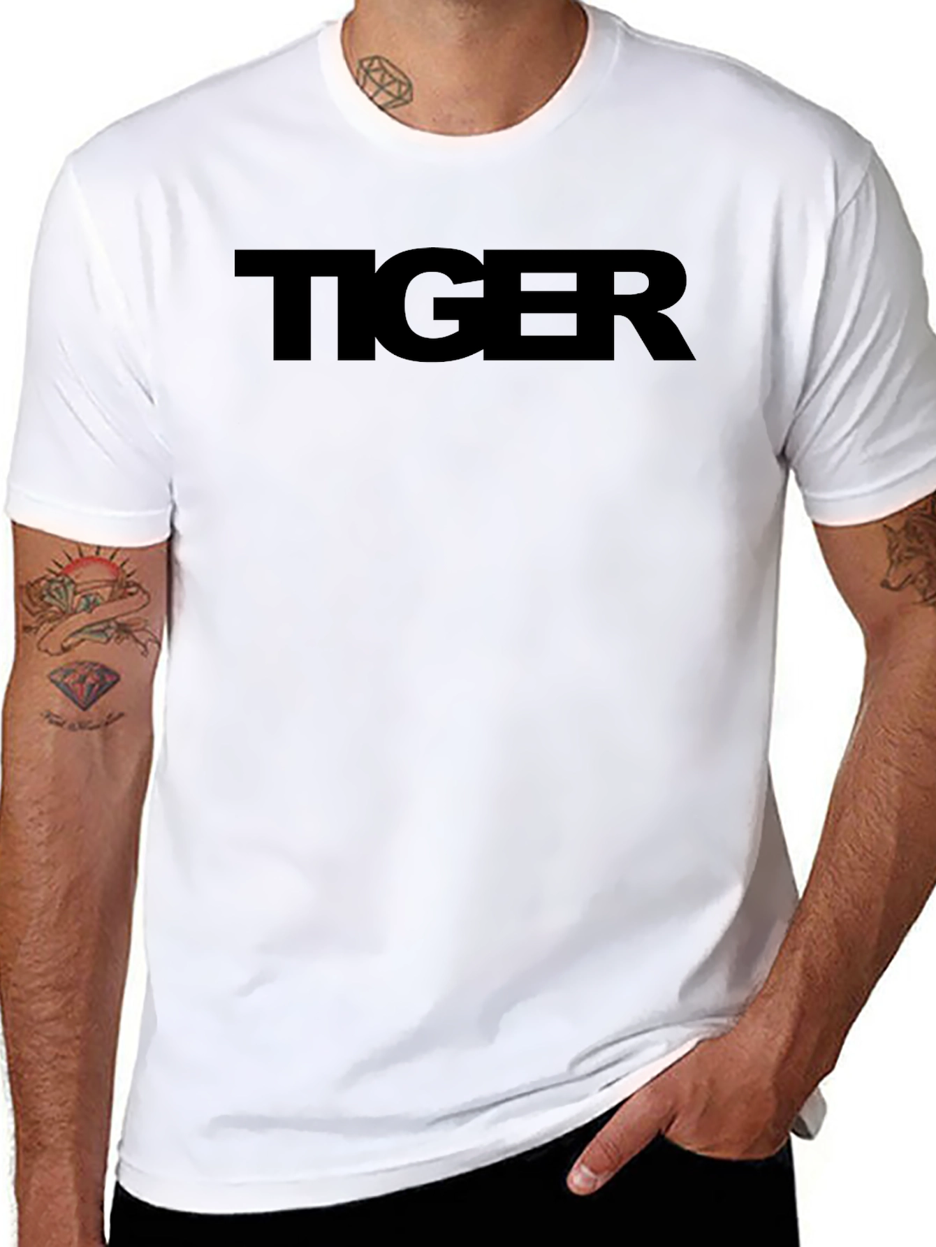 Black TIGER Graphic Tee - Bold Statement T-Shirt