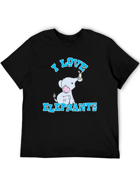 I Love Elephants T-Shirt - Cute Cartoon Design