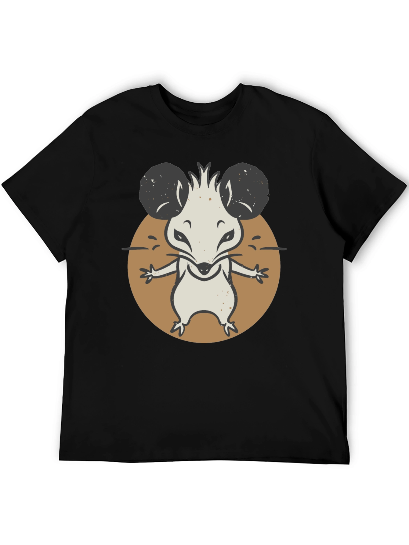 Cartoon Mouse Graphic Tee - Black Unisex T-Shirt