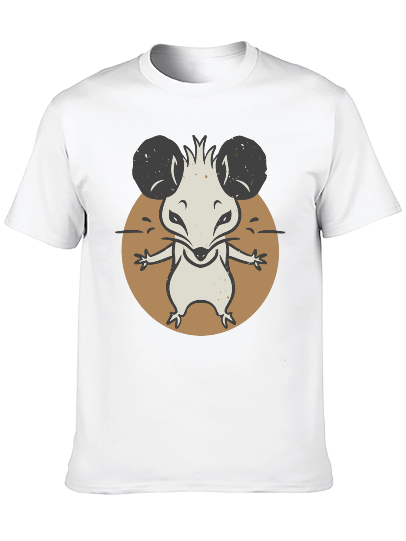 Cartoon Mouse Graphic Tee - Black Unisex T-Shirt
