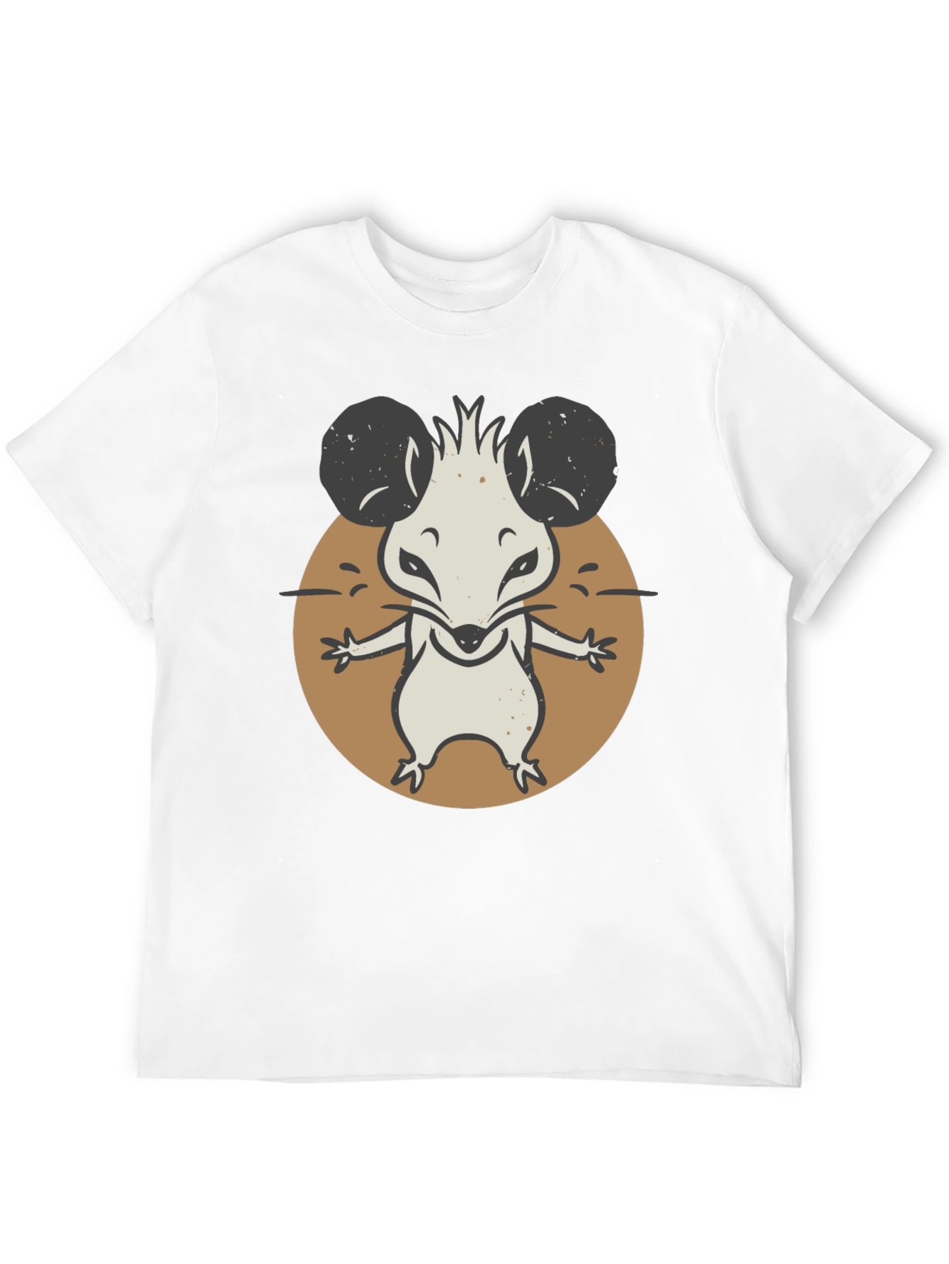 Cartoon Mouse Graphic Tee - Black Unisex T-Shirt
