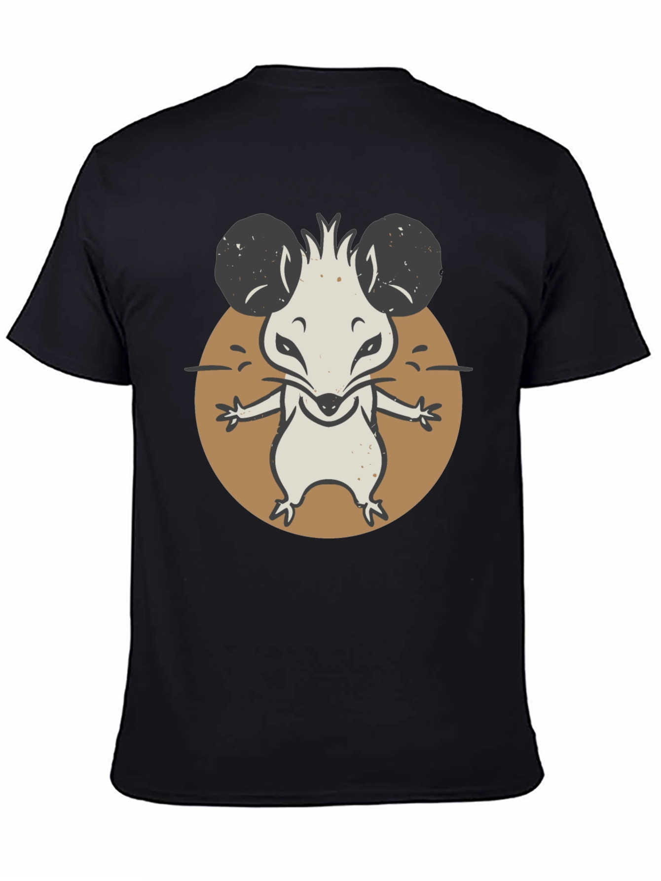 Cartoon Mouse Graphic Tee - Black Unisex T-Shirt