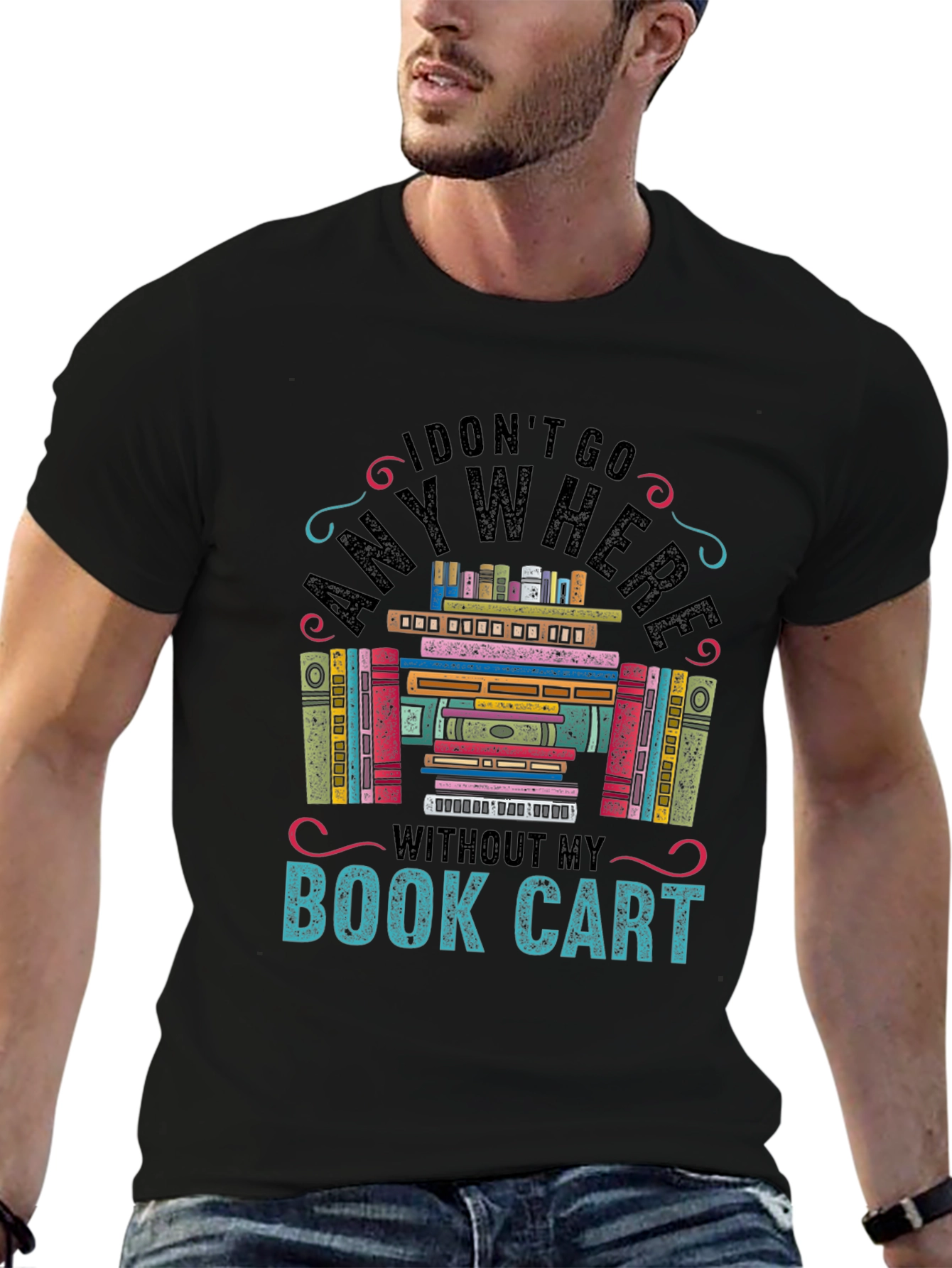 Book Cart T-Shirt: Book Lover Graphic Tee