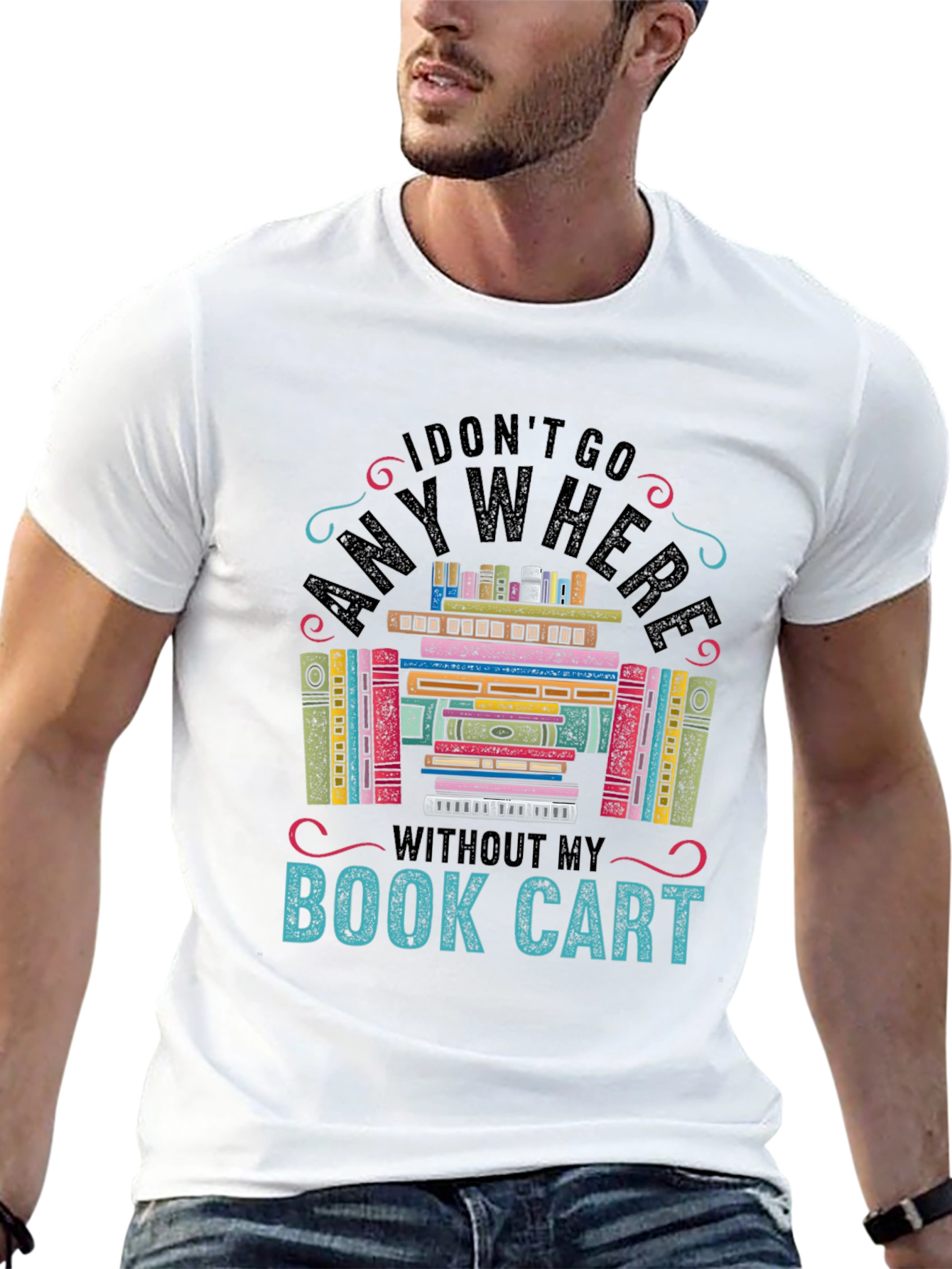 Book Cart T-Shirt: Book Lover Graphic Tee
