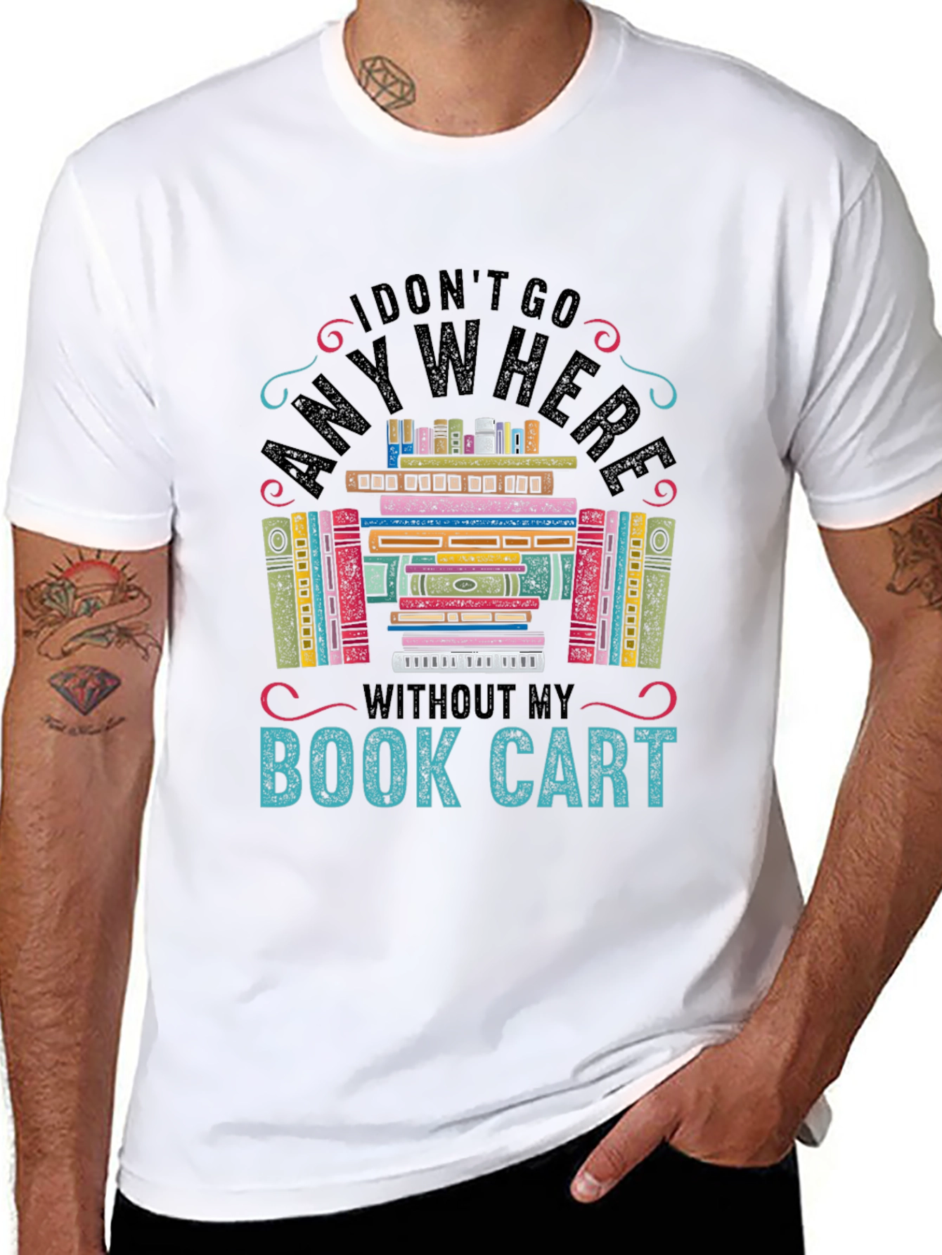 Book Cart T-Shirt: Book Lover Graphic Tee