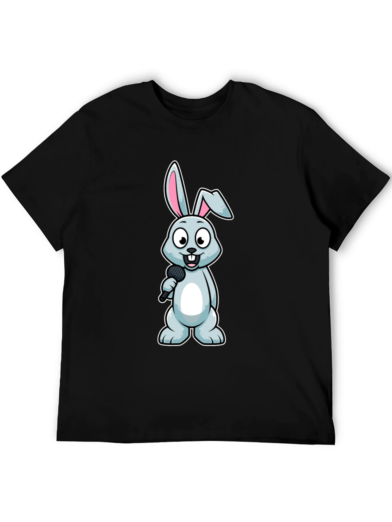 Bunny Singer T-Shirt - Black Cotton Tee