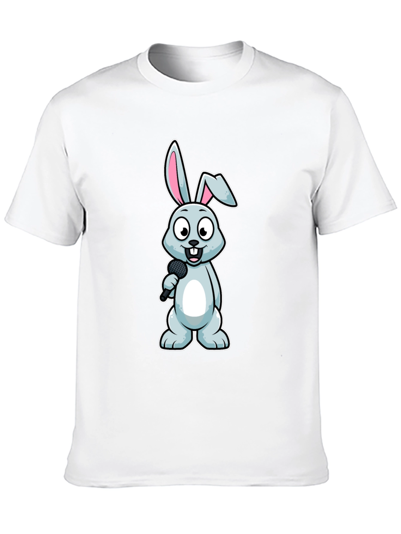 Bunny Singer T-Shirt - Black Cotton Tee