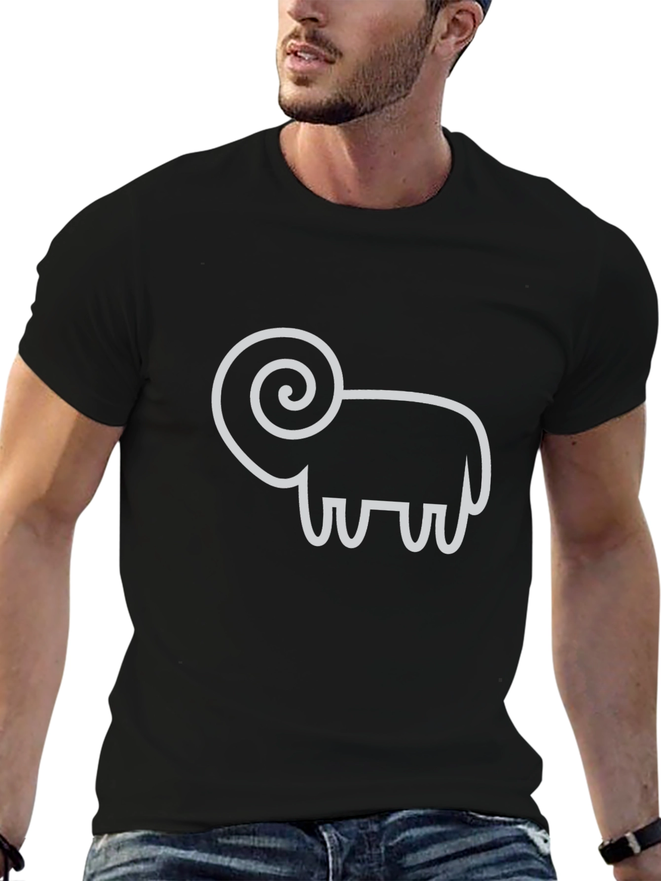 Ram Graphic Tee - Stylish Black Cotton T-Shirt