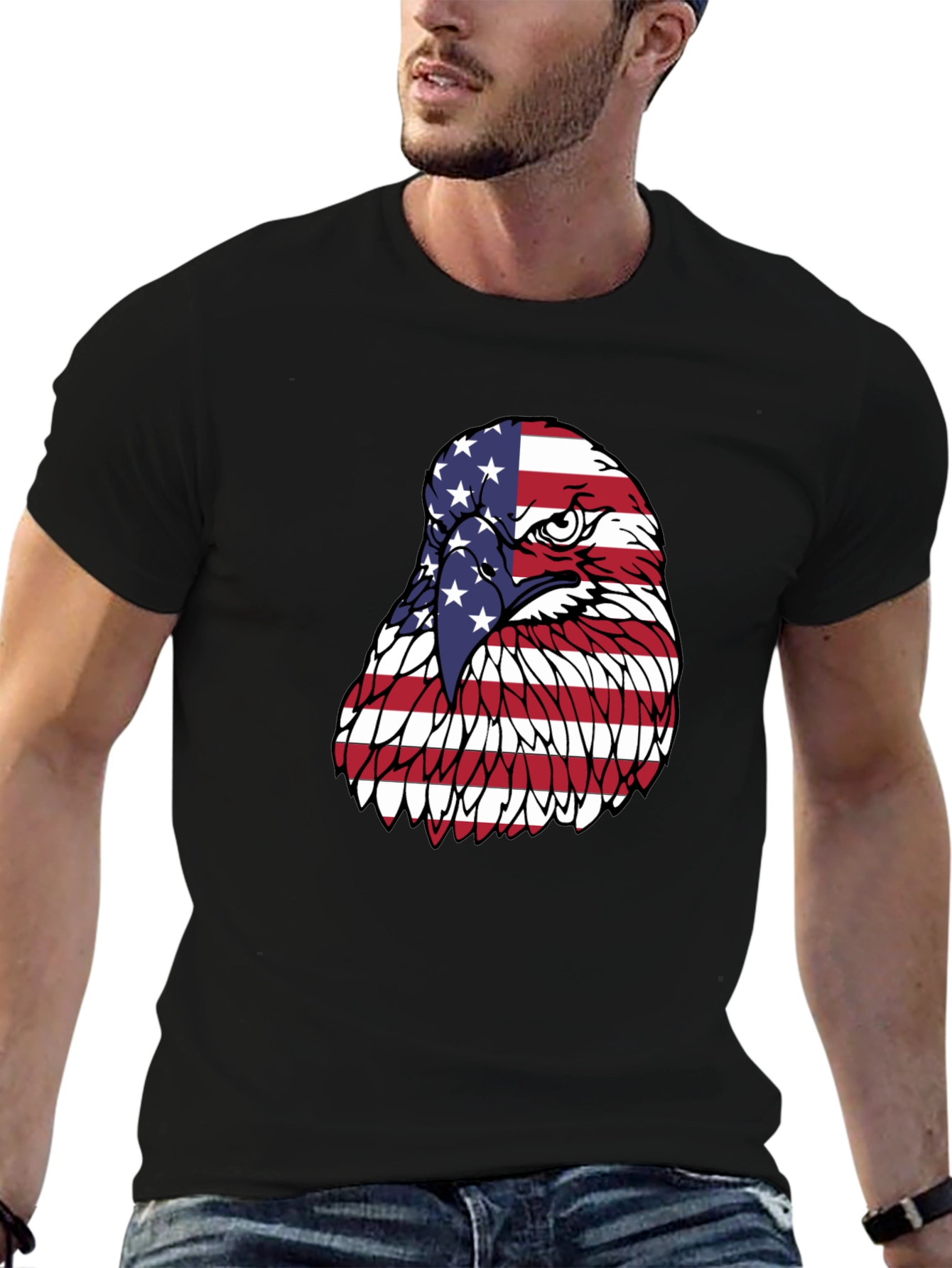 American Flag Eagle Graphic Tee - Patriot T-Shirt