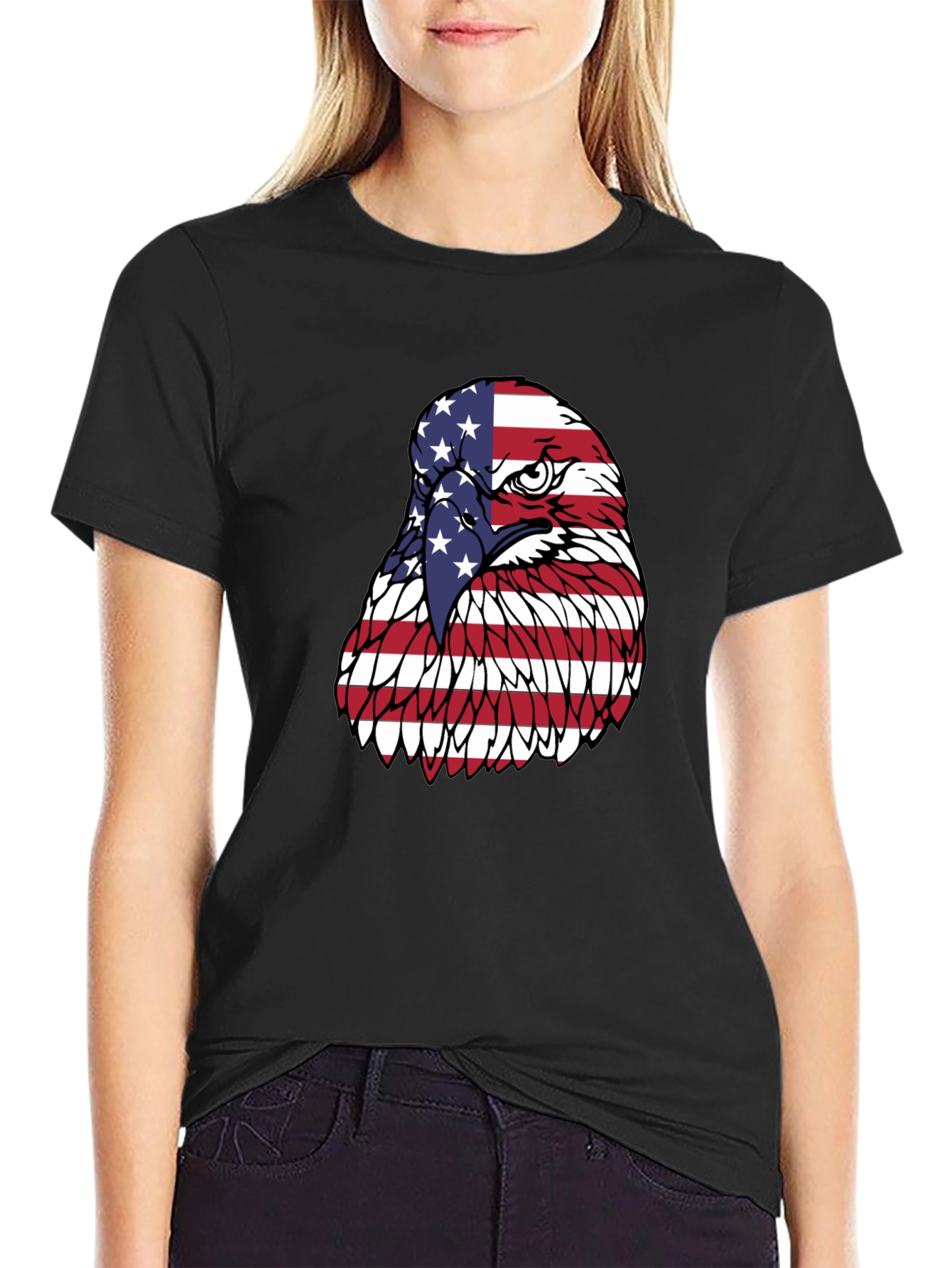 American Flag Eagle Graphic Tee - Patriot T-Shirt