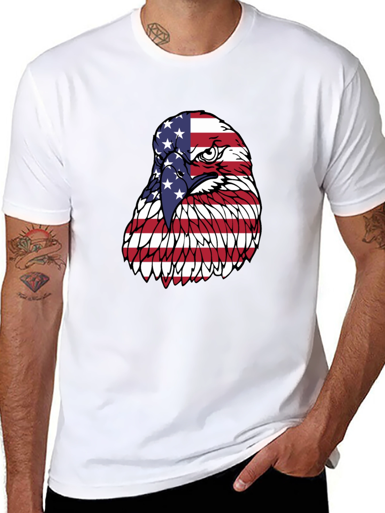 American Flag Eagle Graphic Tee - Patriot T-Shirt
