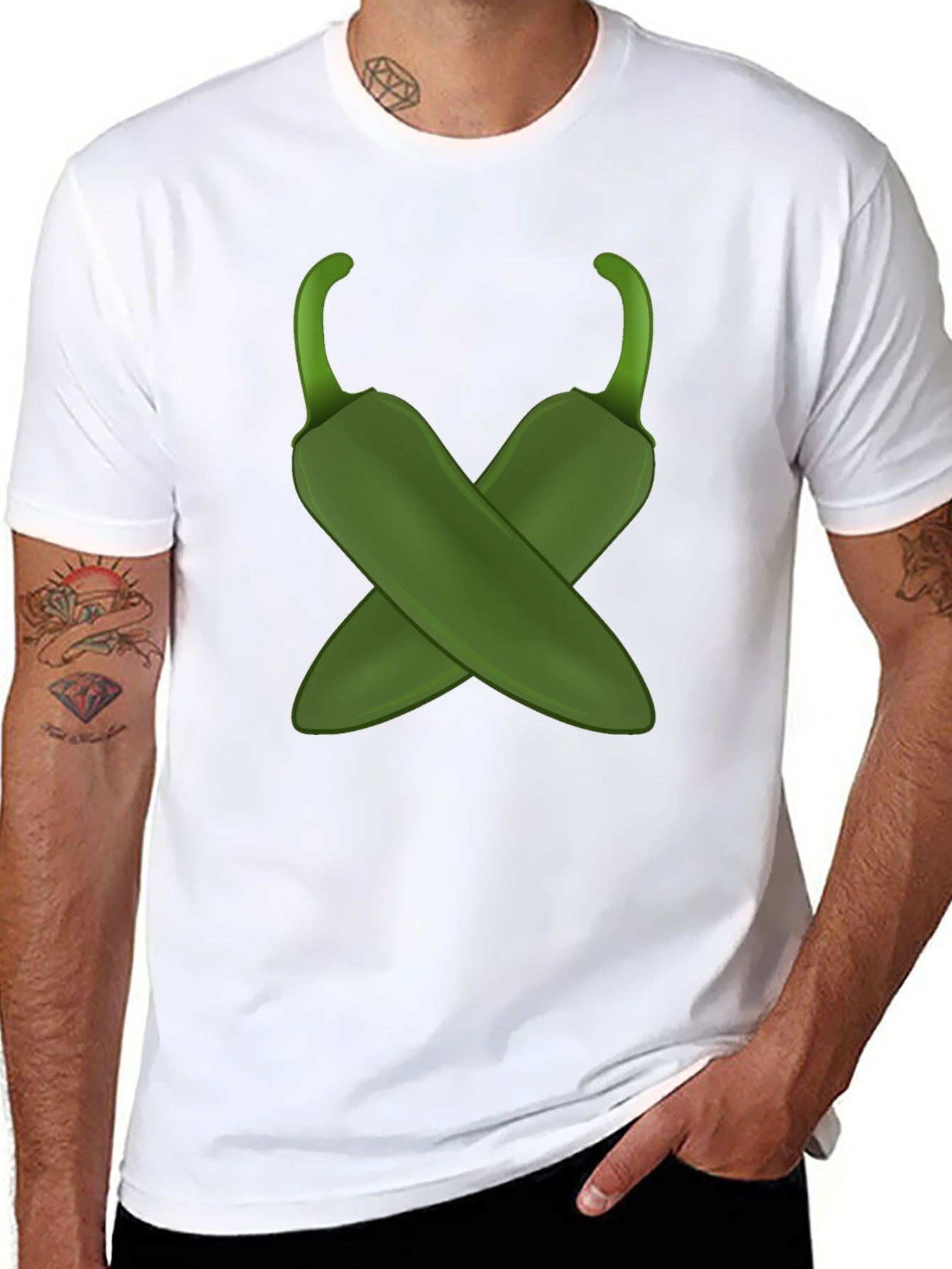 Spicy Jalapeno Pepper Cross Graphic Tee