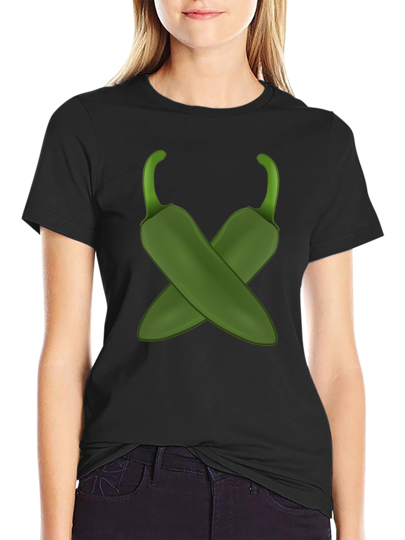 Spicy Jalapeno Pepper Cross Graphic Tee
