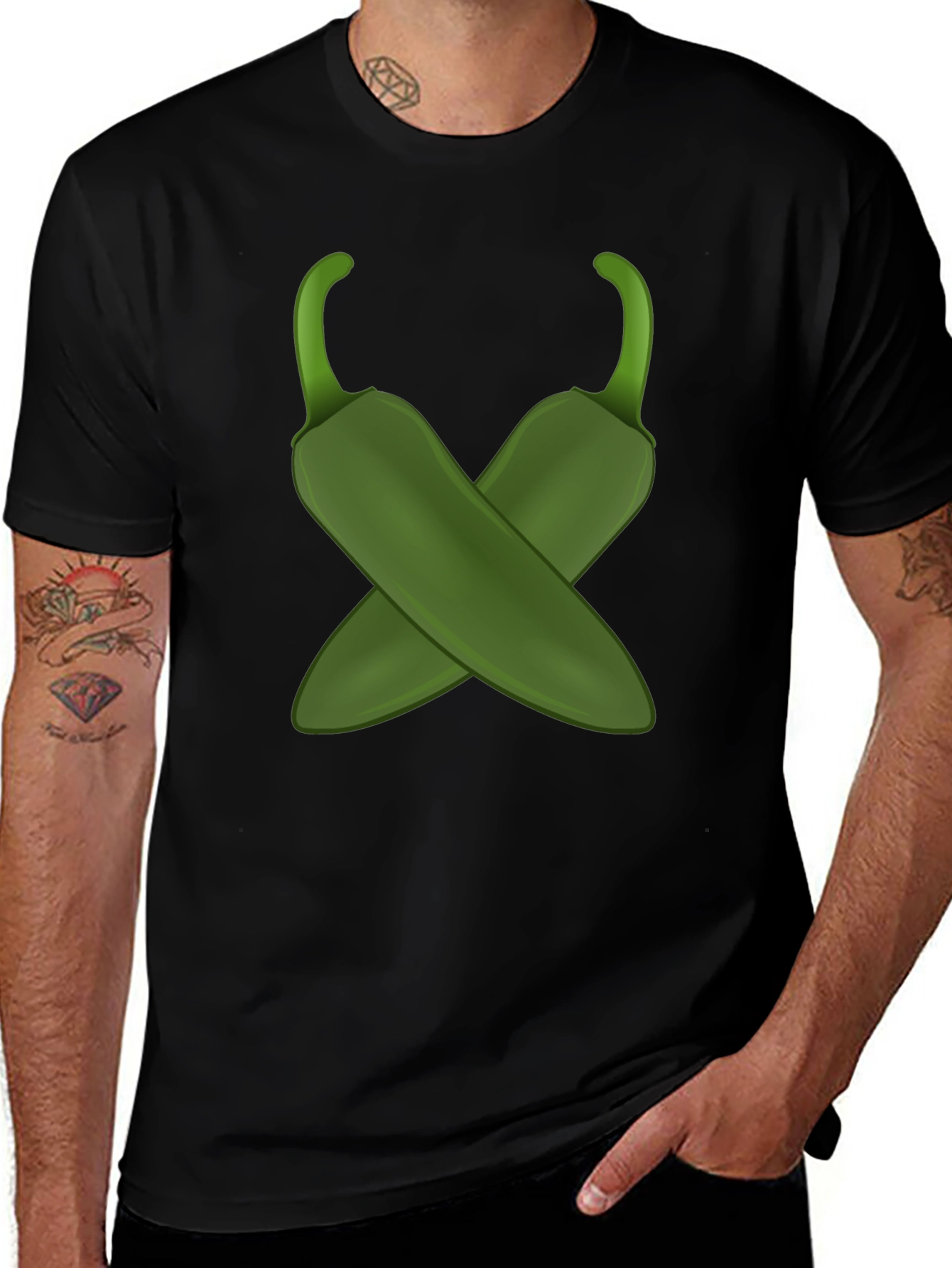 Spicy Jalapeno Pepper Cross Graphic Tee
