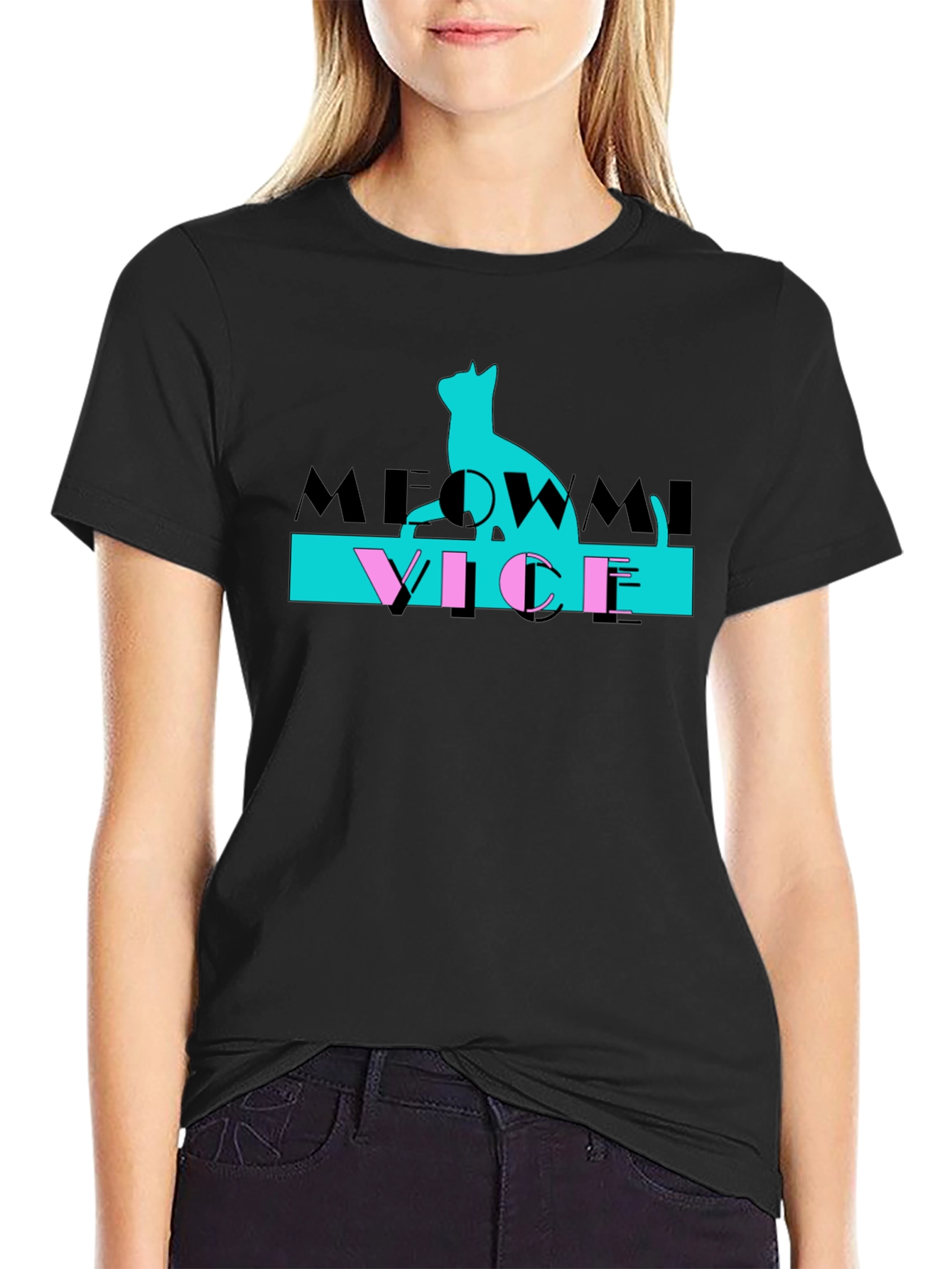Meowmi Vice Graphic T-Shirt Cat Lover Tee
