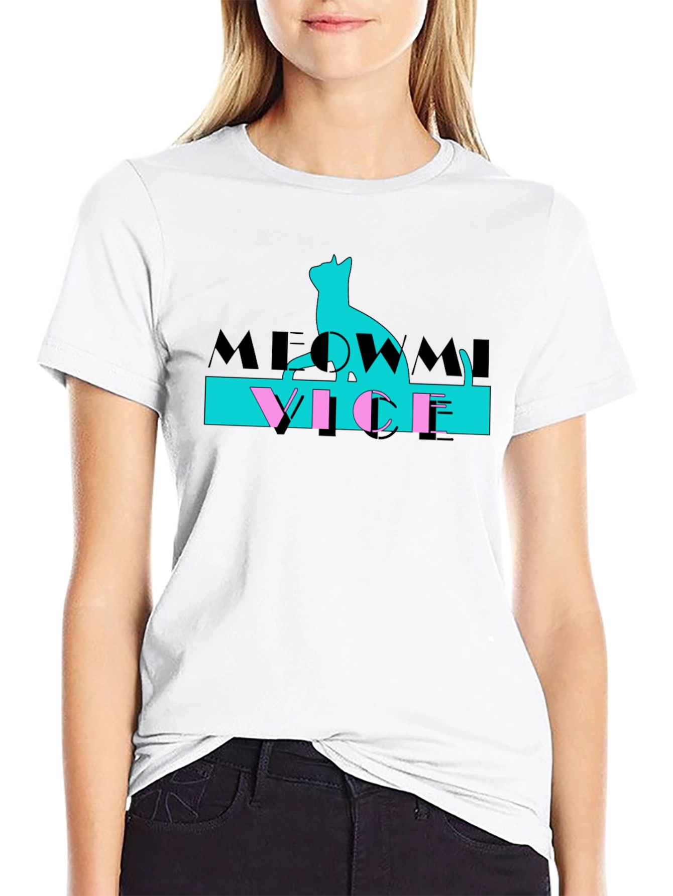 Meowmi Vice Graphic T-Shirt Cat Lover Tee