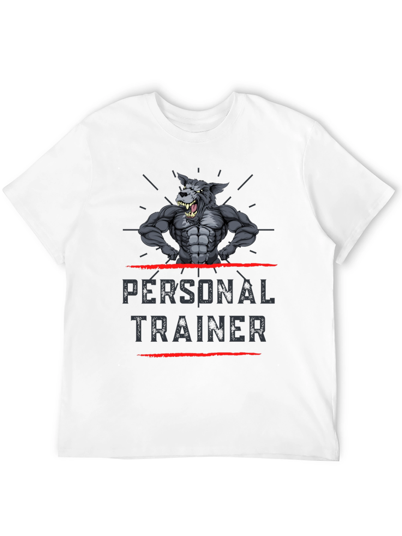 Personal Trainer Wolf Graphic T-Shirt - Black