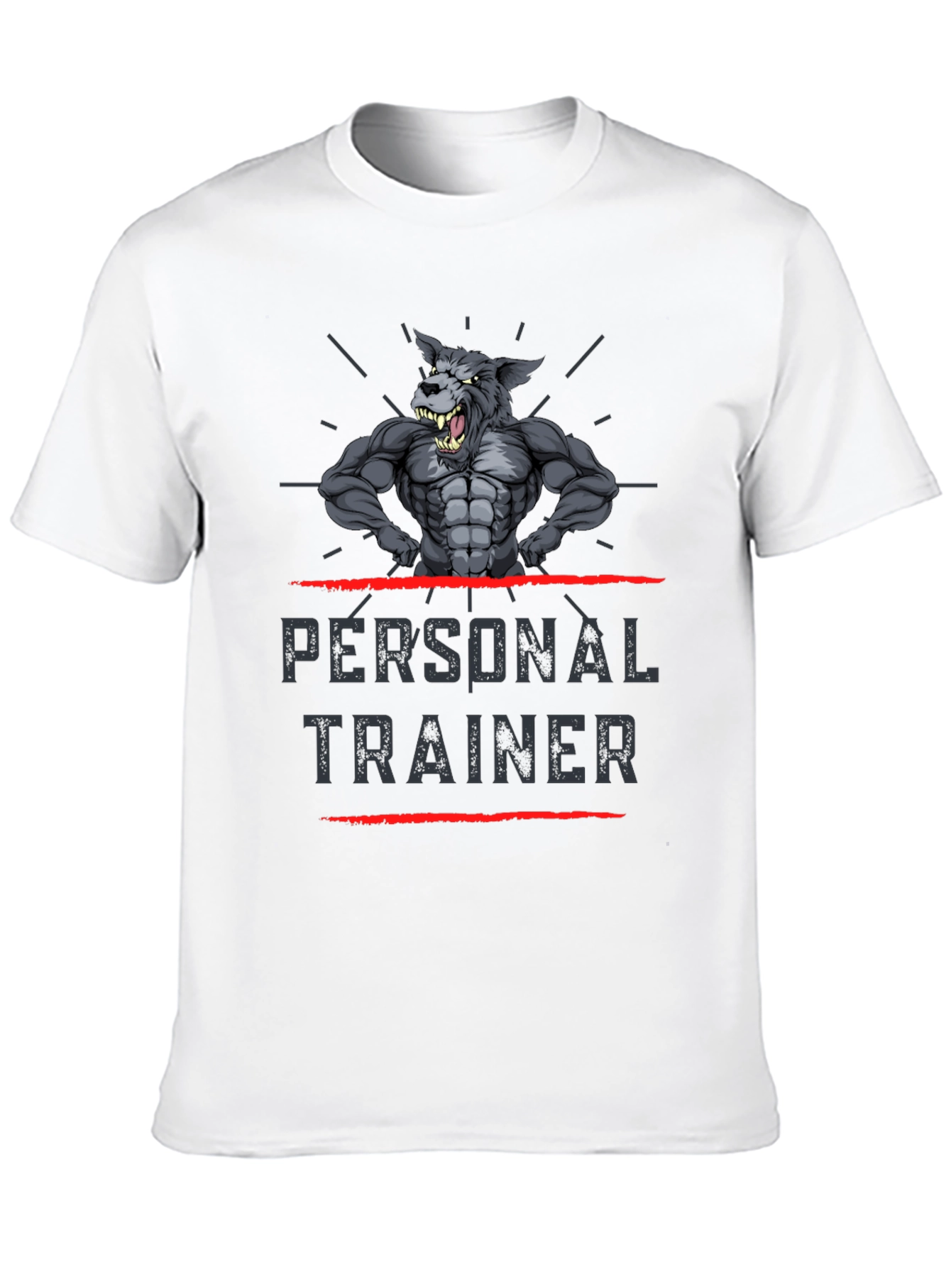 Personal Trainer Wolf Graphic T-Shirt - Black