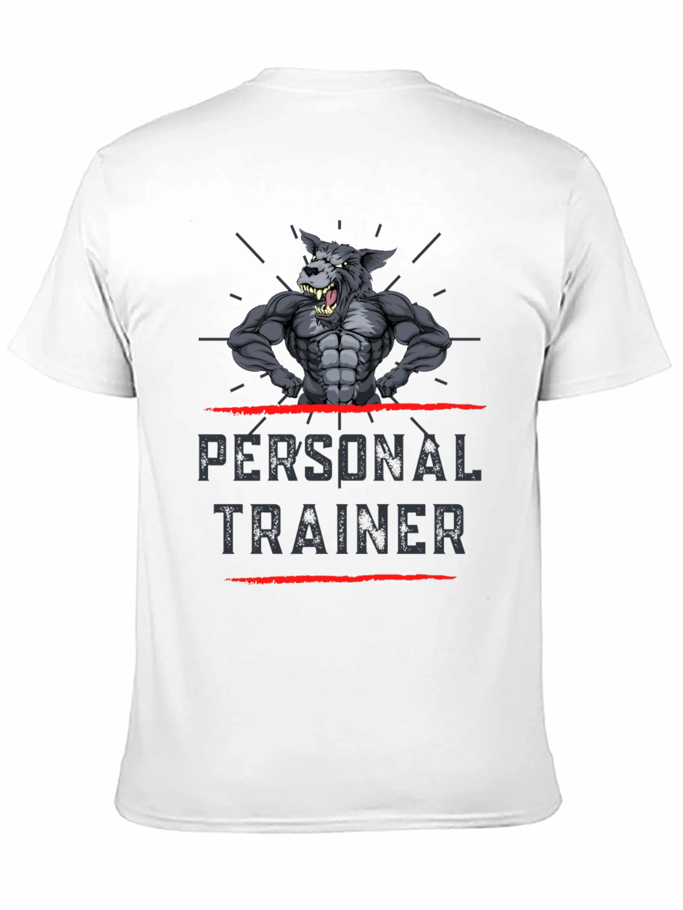 Personal Trainer Wolf Graphic T-Shirt - Black
