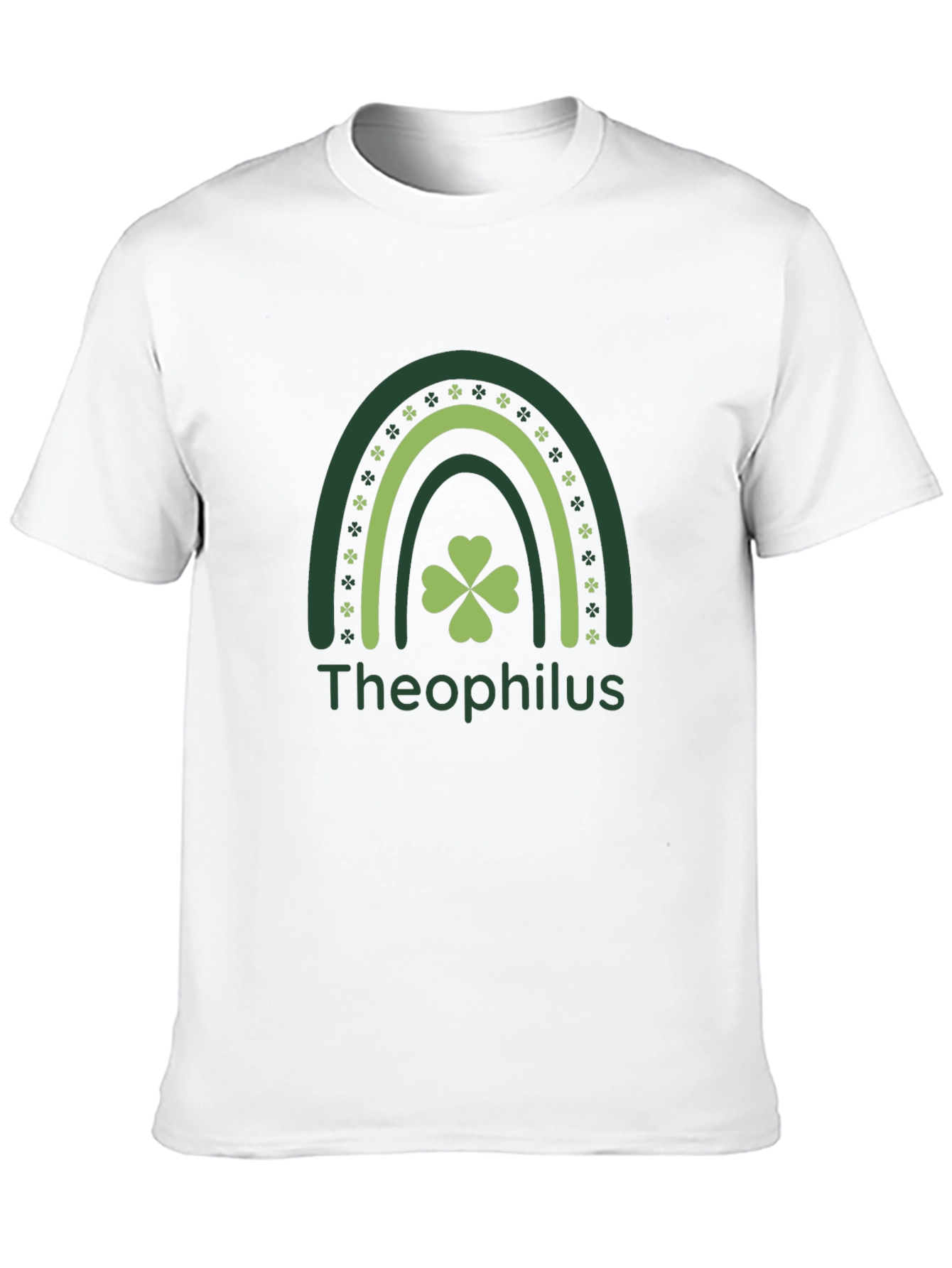 St. Patricks Day Theophilus Rainbow Clover T-Shirt