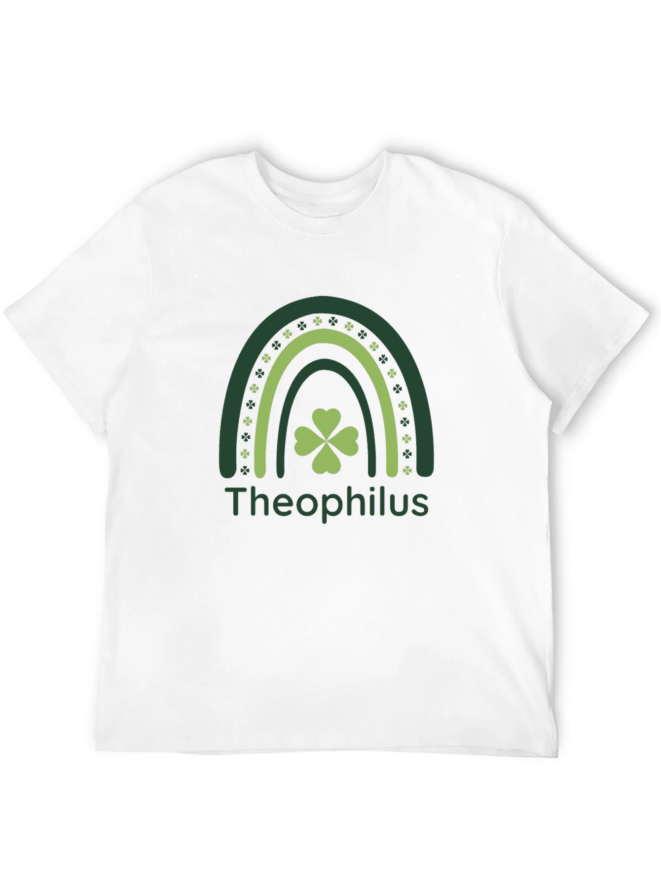 St. Patricks Day Theophilus Rainbow Clover T-Shirt