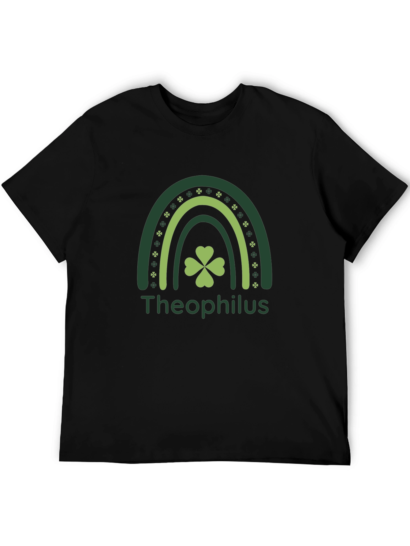 St. Patricks Day Theophilus Rainbow Clover T-Shirt