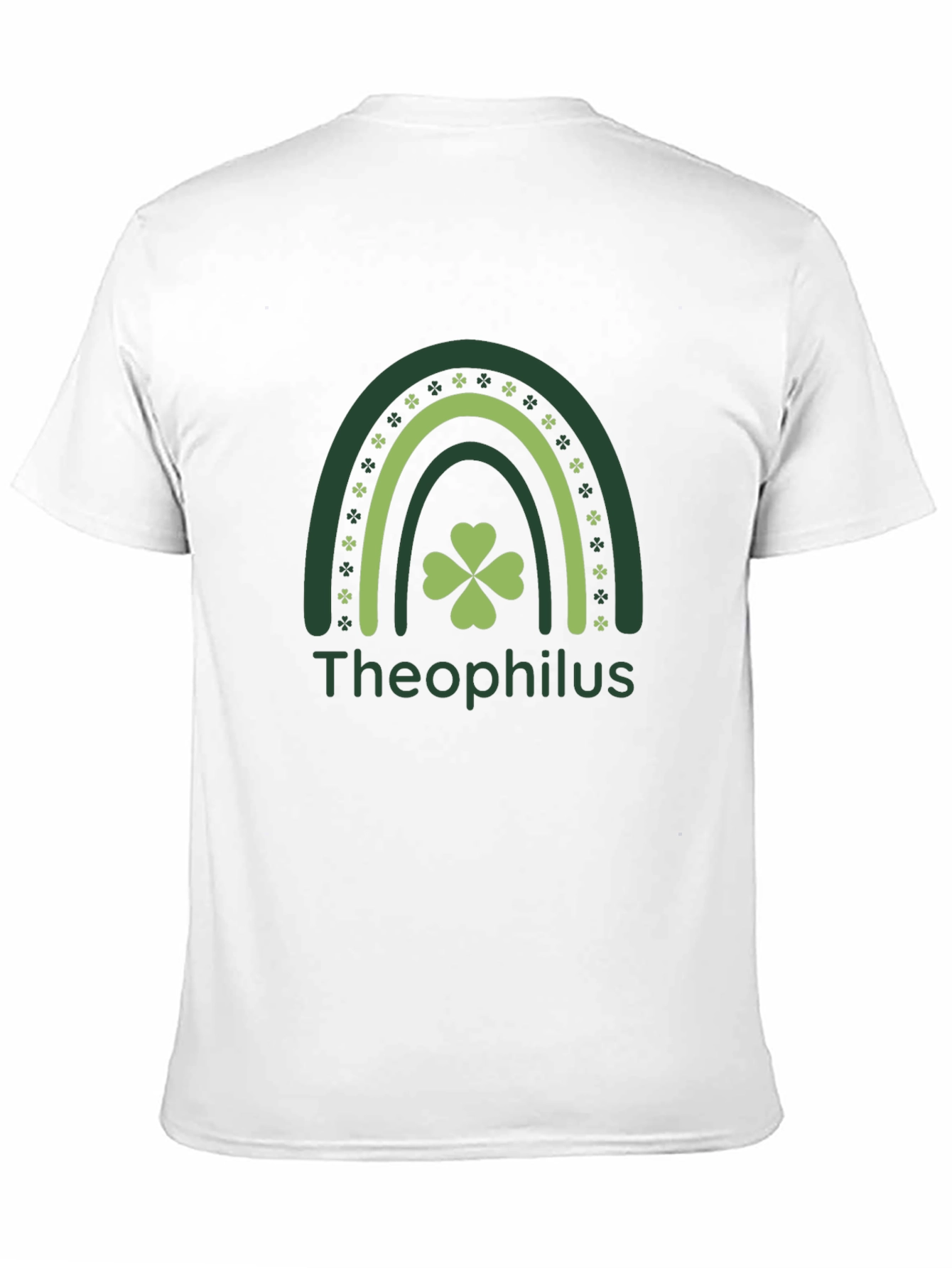 St. Patricks Day Theophilus Rainbow Clover T-Shirt