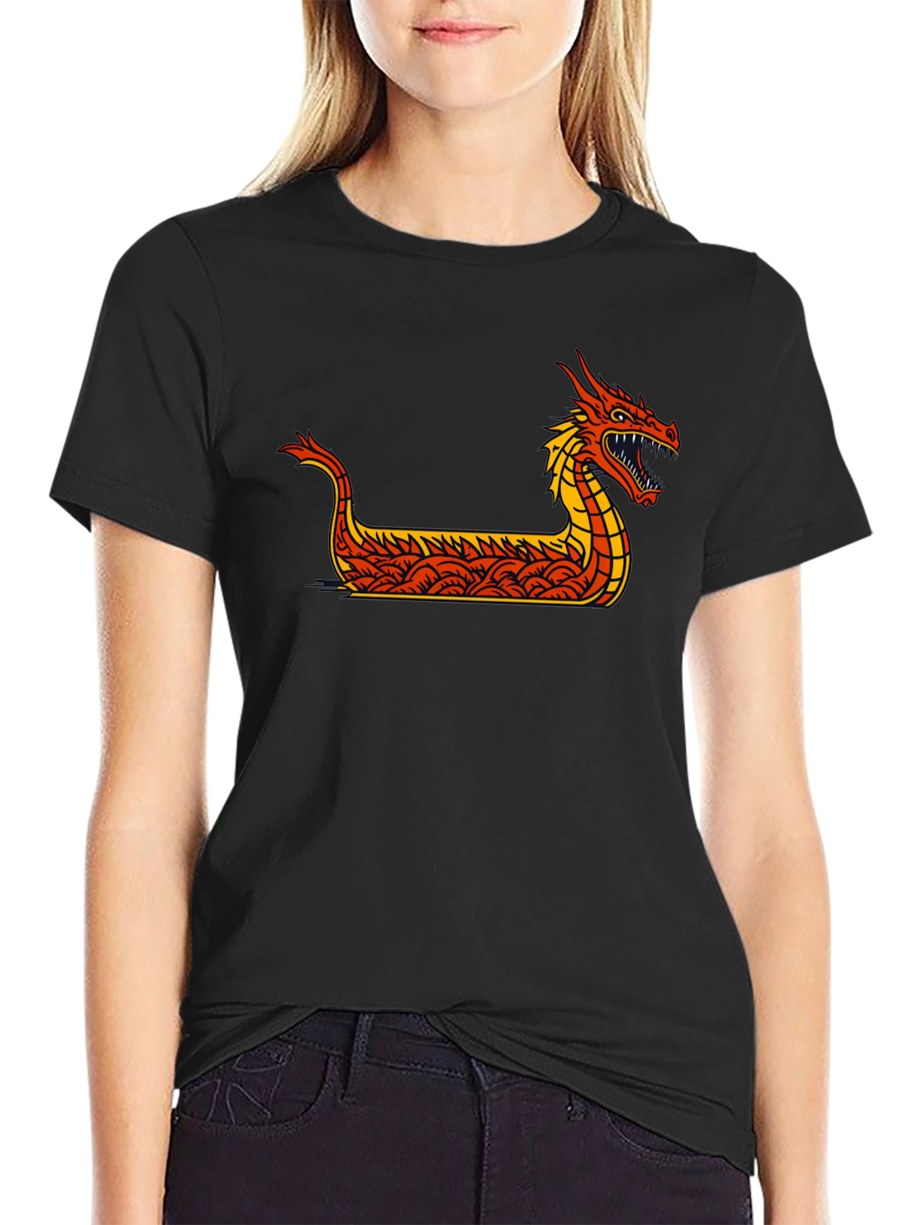 Dragon Boat Graphic Tee - Black