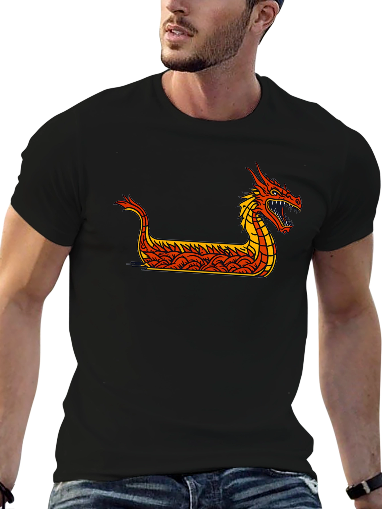 Dragon Boat Graphic Tee - Black