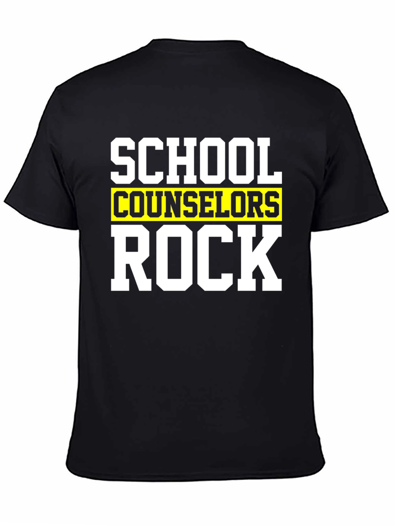 School Counselors Rock T-Shirt - Black Cotton Tee