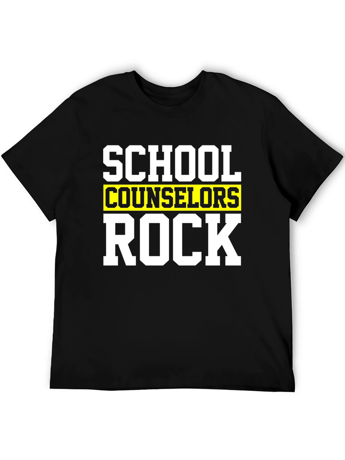 School Counselors Rock T-Shirt - Black Cotton Tee
