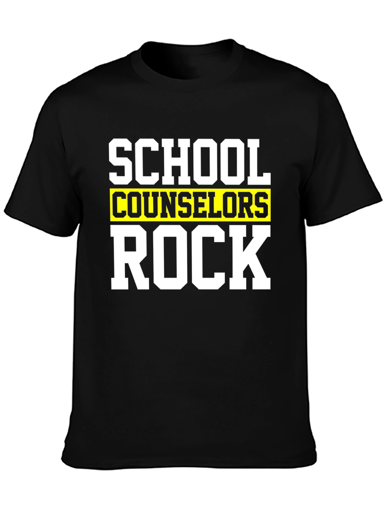 School Counselors Rock T-Shirt - Black Cotton Tee