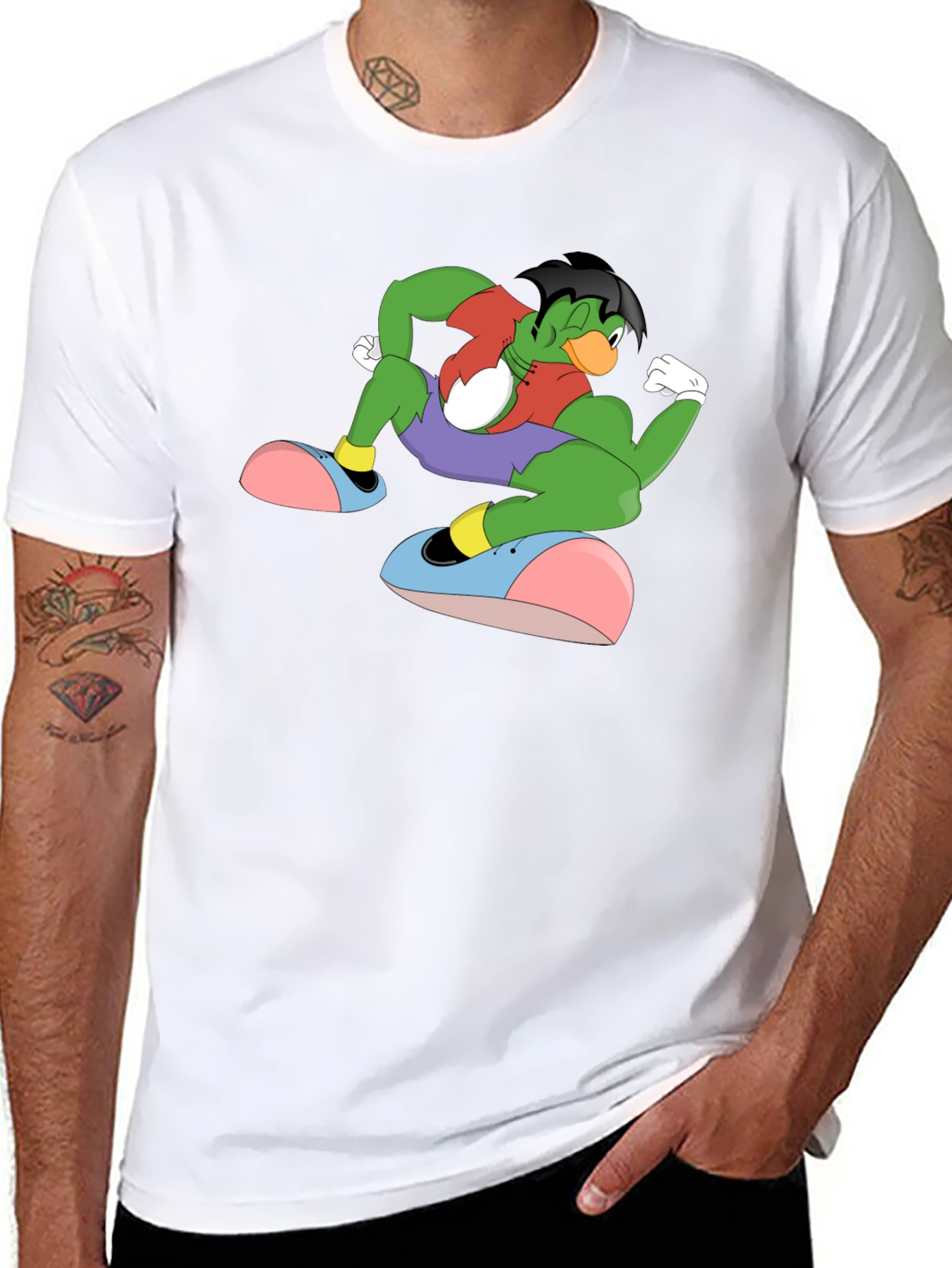 Cartoon Duck Mutant Black T-Shirt