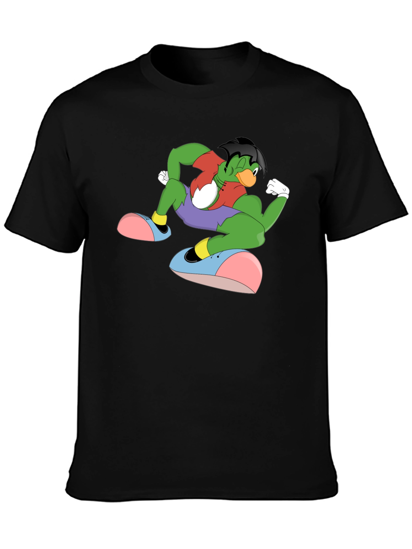 Cartoon Duck Mutant Black T-Shirt