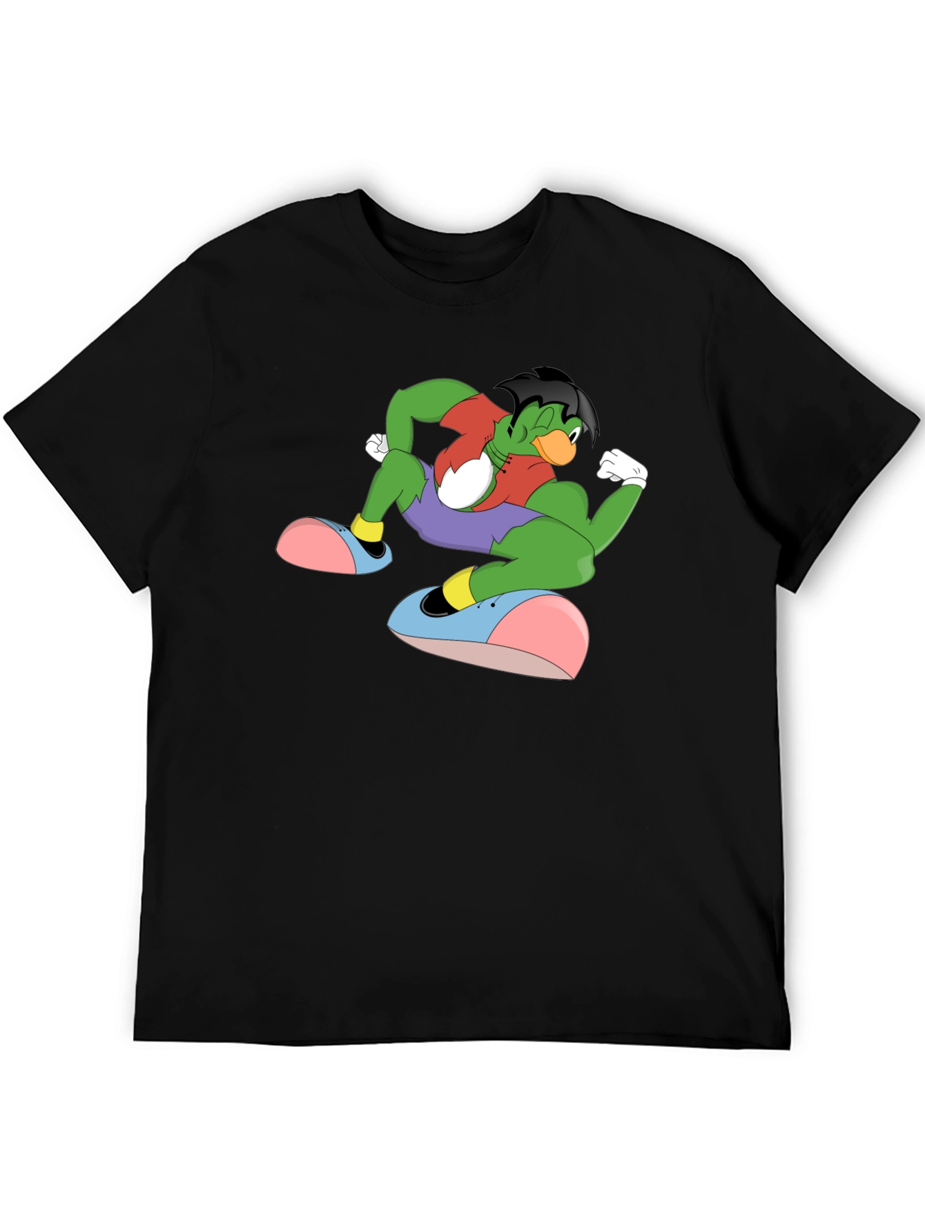 Cartoon Duck Mutant Black T-Shirt