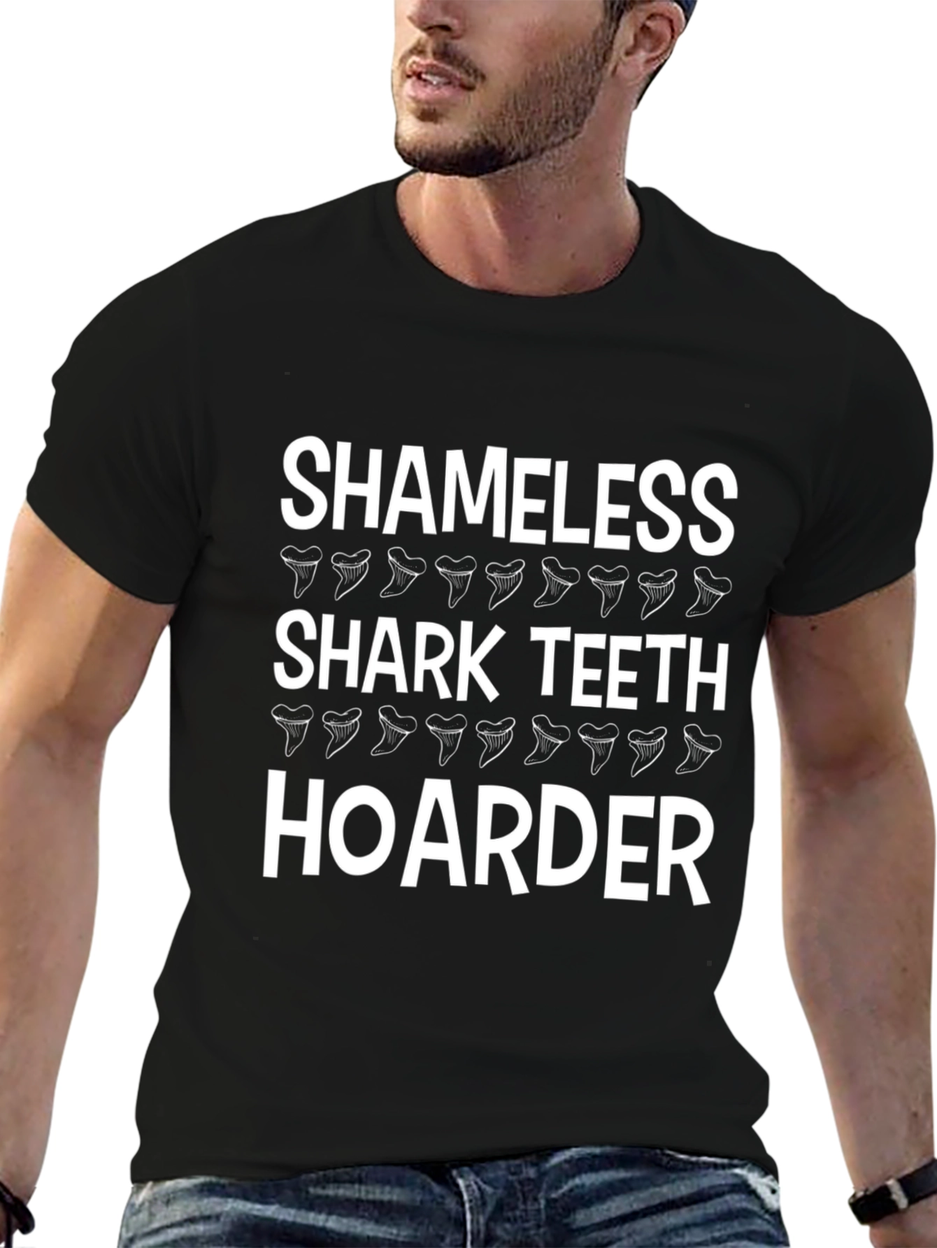 Shameless Shark Teeth Hoarder T-Shirt - Black