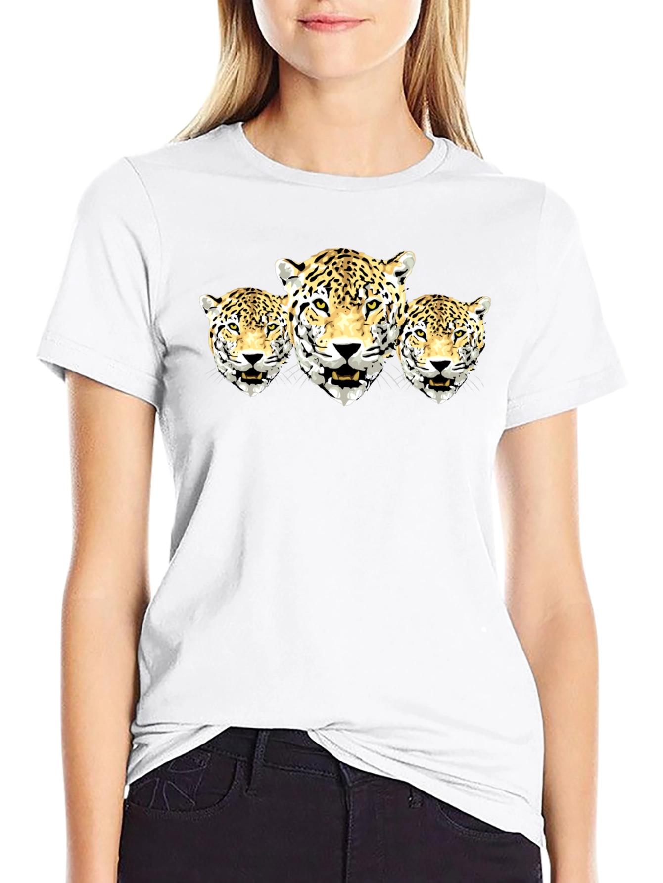 Jaguar Trio Graphic Tee - Black Cotton Shirt