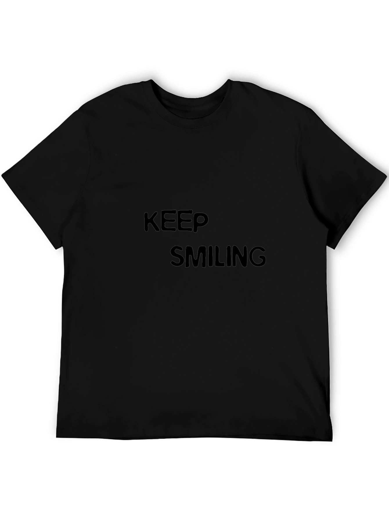 Keep Smiling Black T-Shirt - Motivational Tee