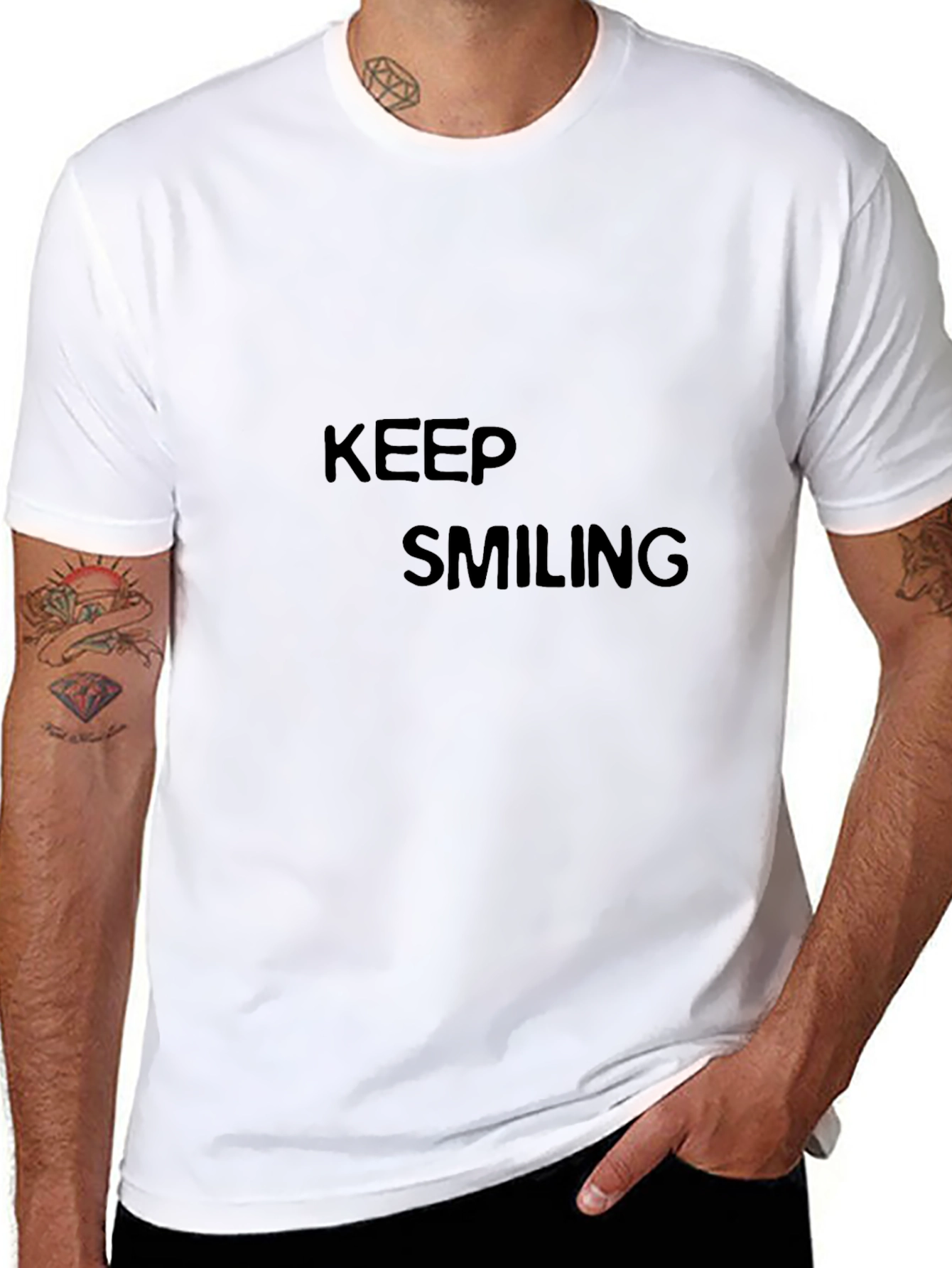 Keep Smiling Black T-Shirt - Motivational Tee