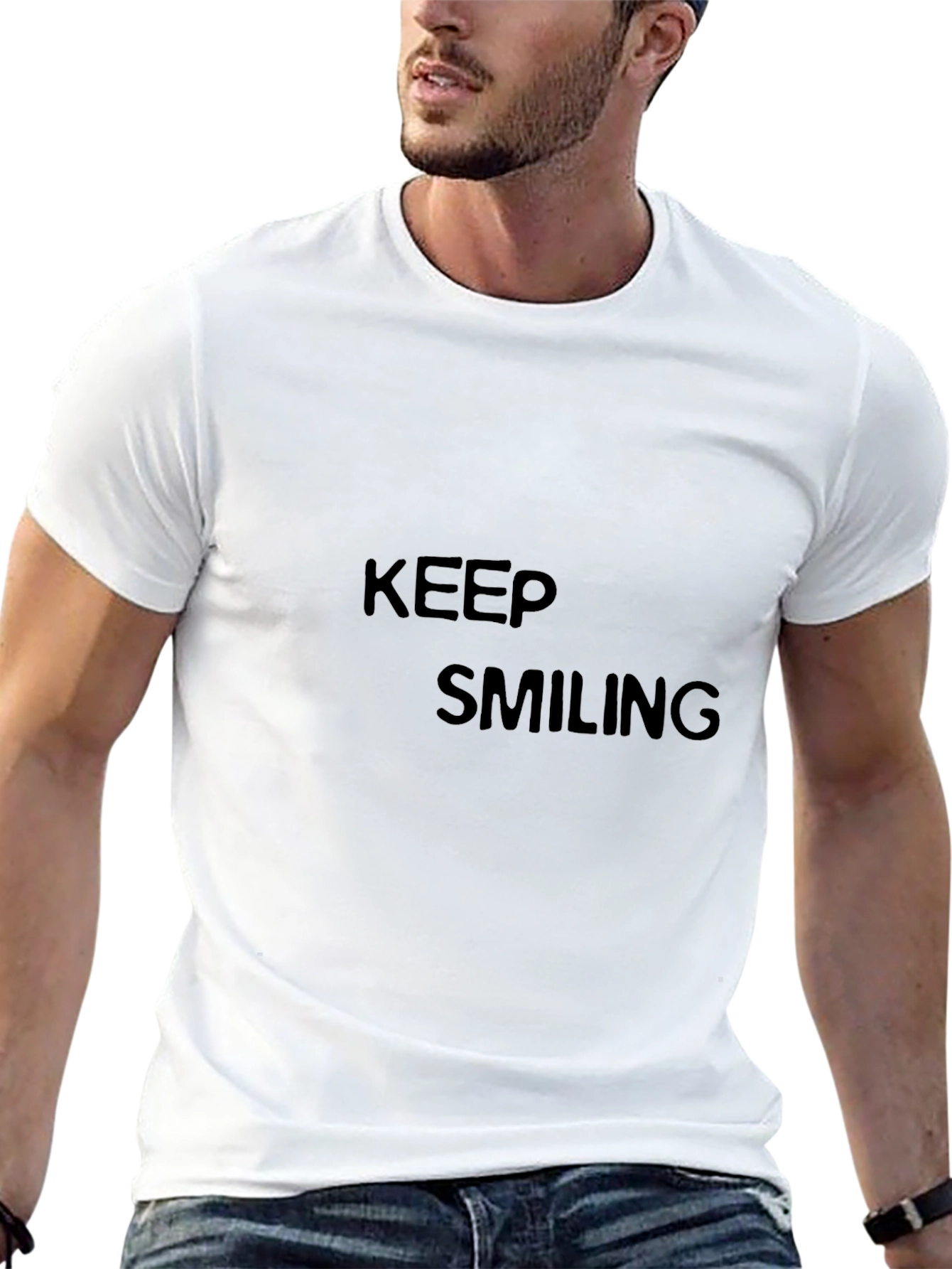 Keep Smiling Black T-Shirt - Motivational Tee
