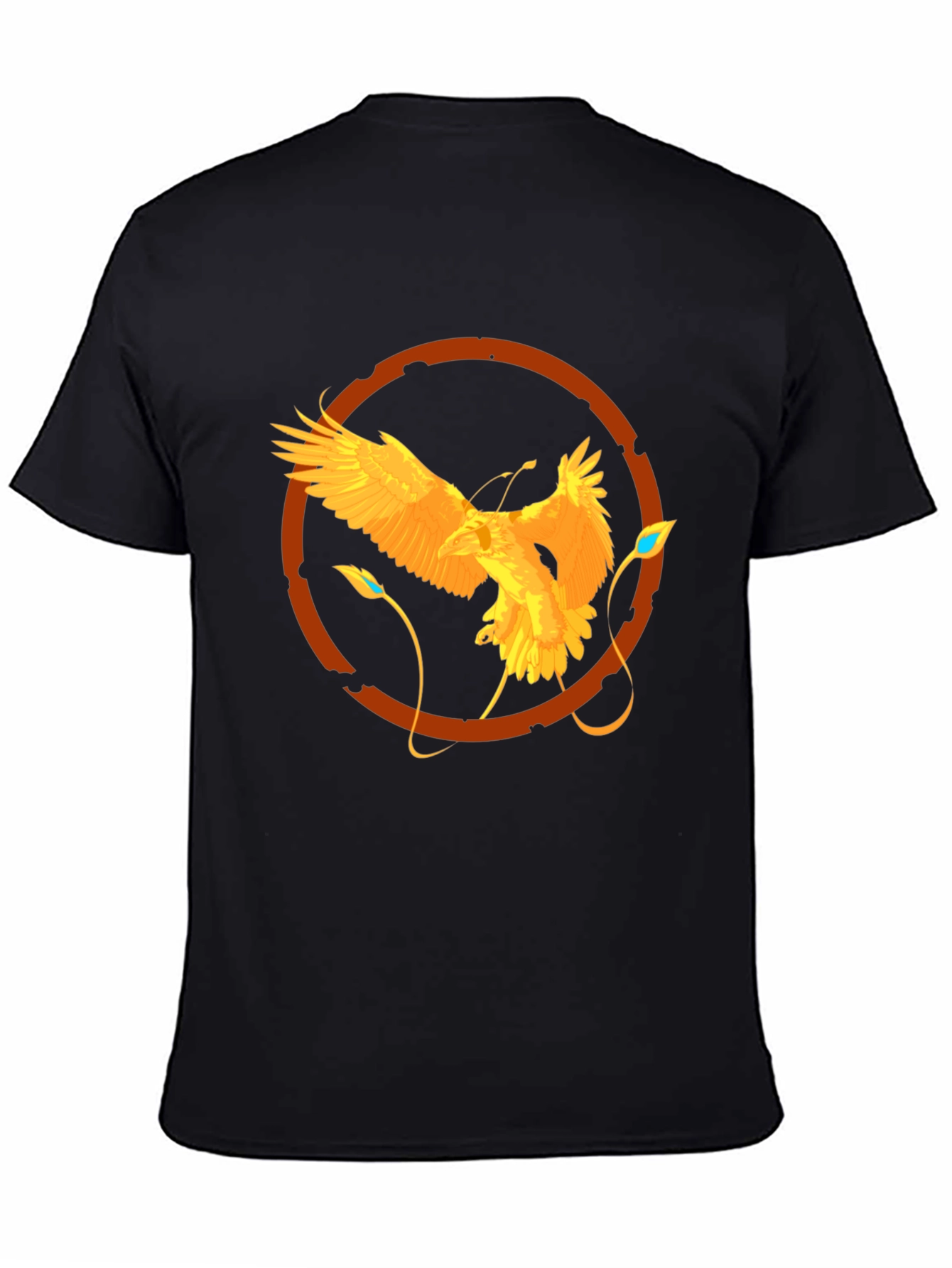 Raven Circle Graphic Tee - Stylish Mens Black T-Shirt