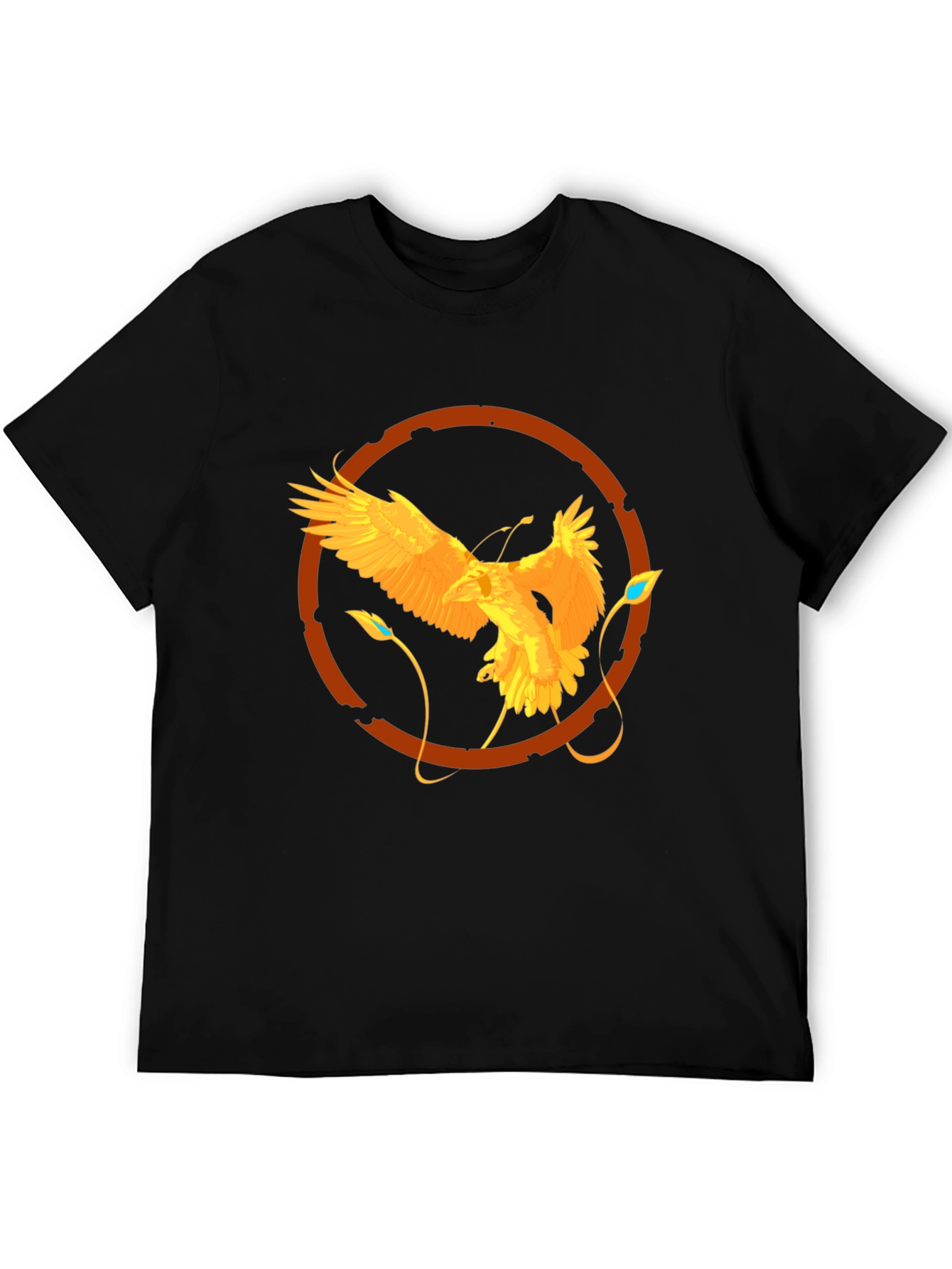 Raven Circle Graphic Tee - Stylish Mens Black T-Shirt