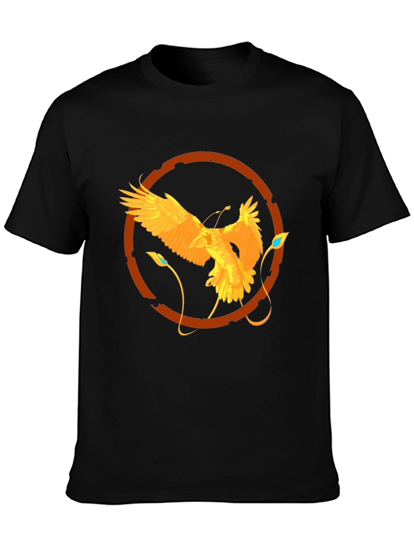 Raven Circle Graphic Tee - Stylish Mens Black T-Shirt