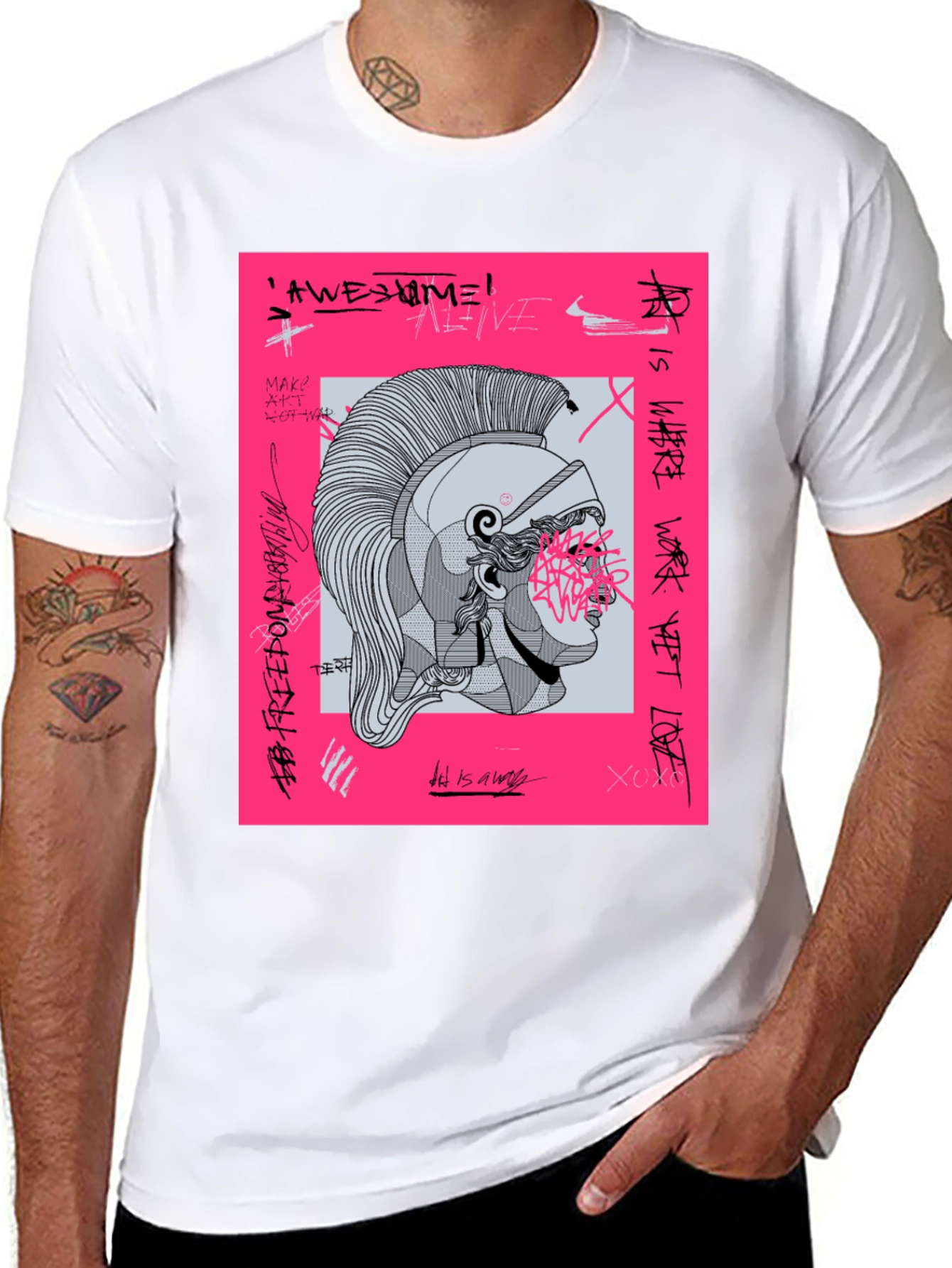 Graphic Print Tee - Ancient Warrior