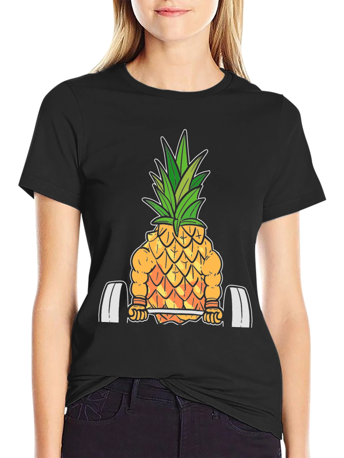 Funny Pineapple Bodybuilder Graphic T-Shirt