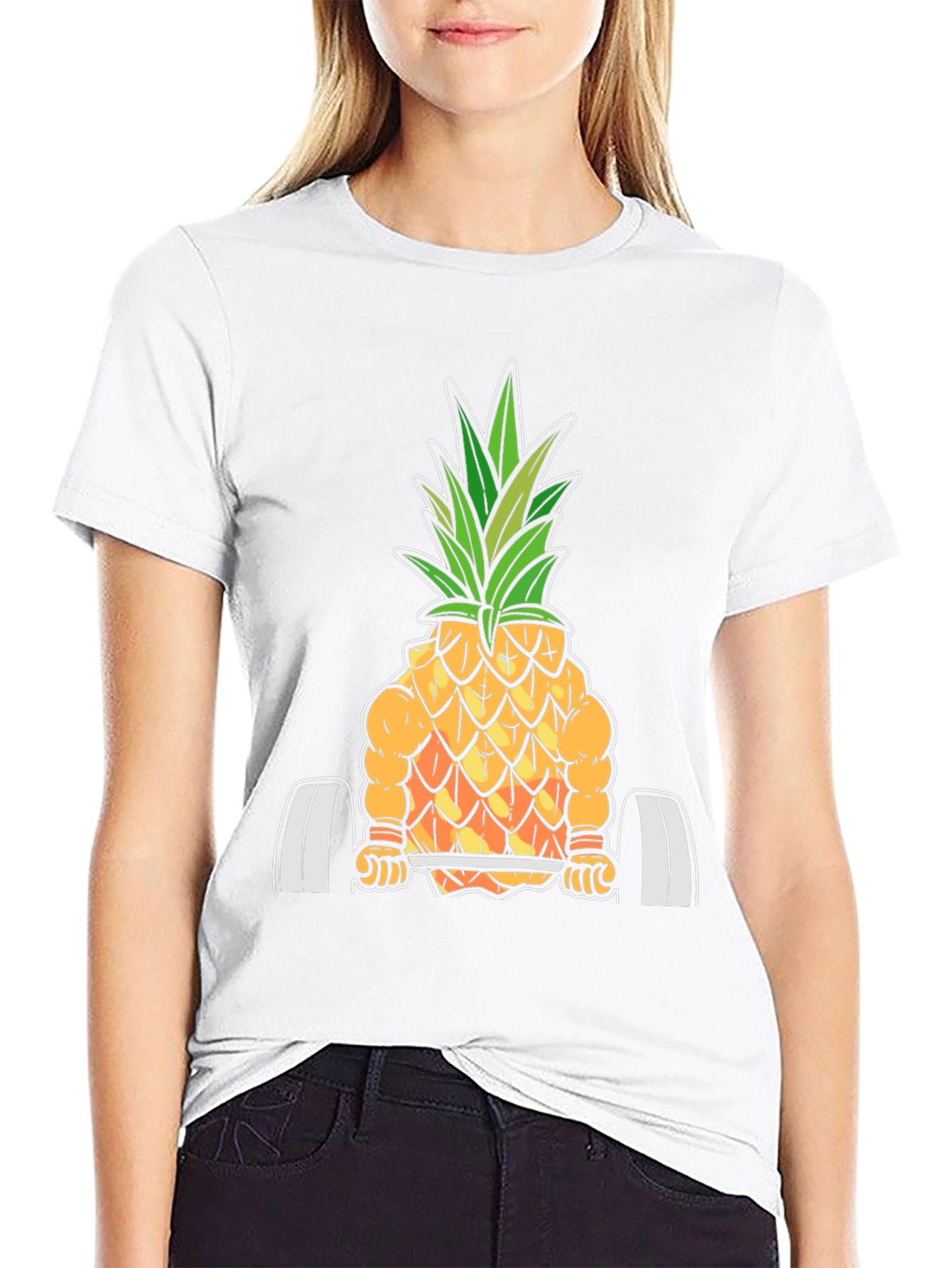 Funny Pineapple Bodybuilder Graphic T-Shirt