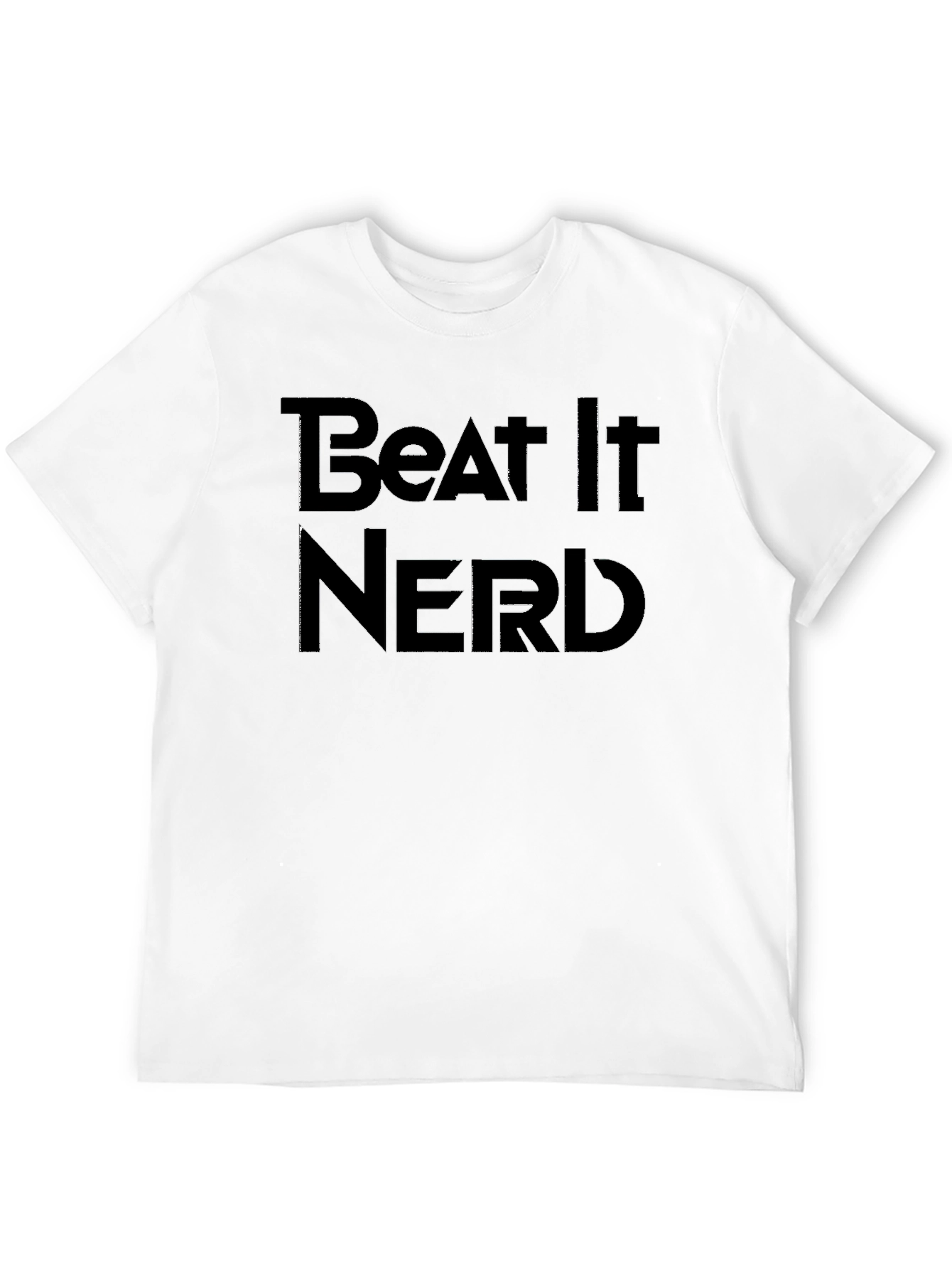 Beat It Nerd Graphic Tee - Black Crewneck