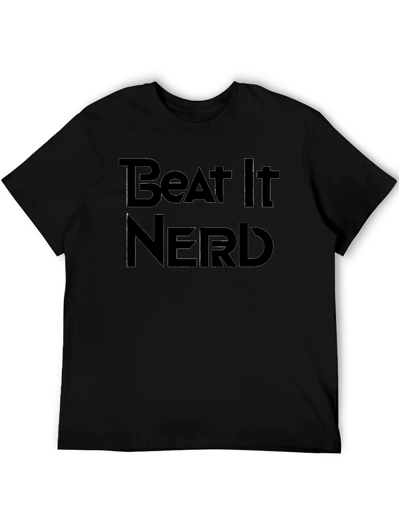 Beat It Nerd Graphic Tee - Black Crewneck